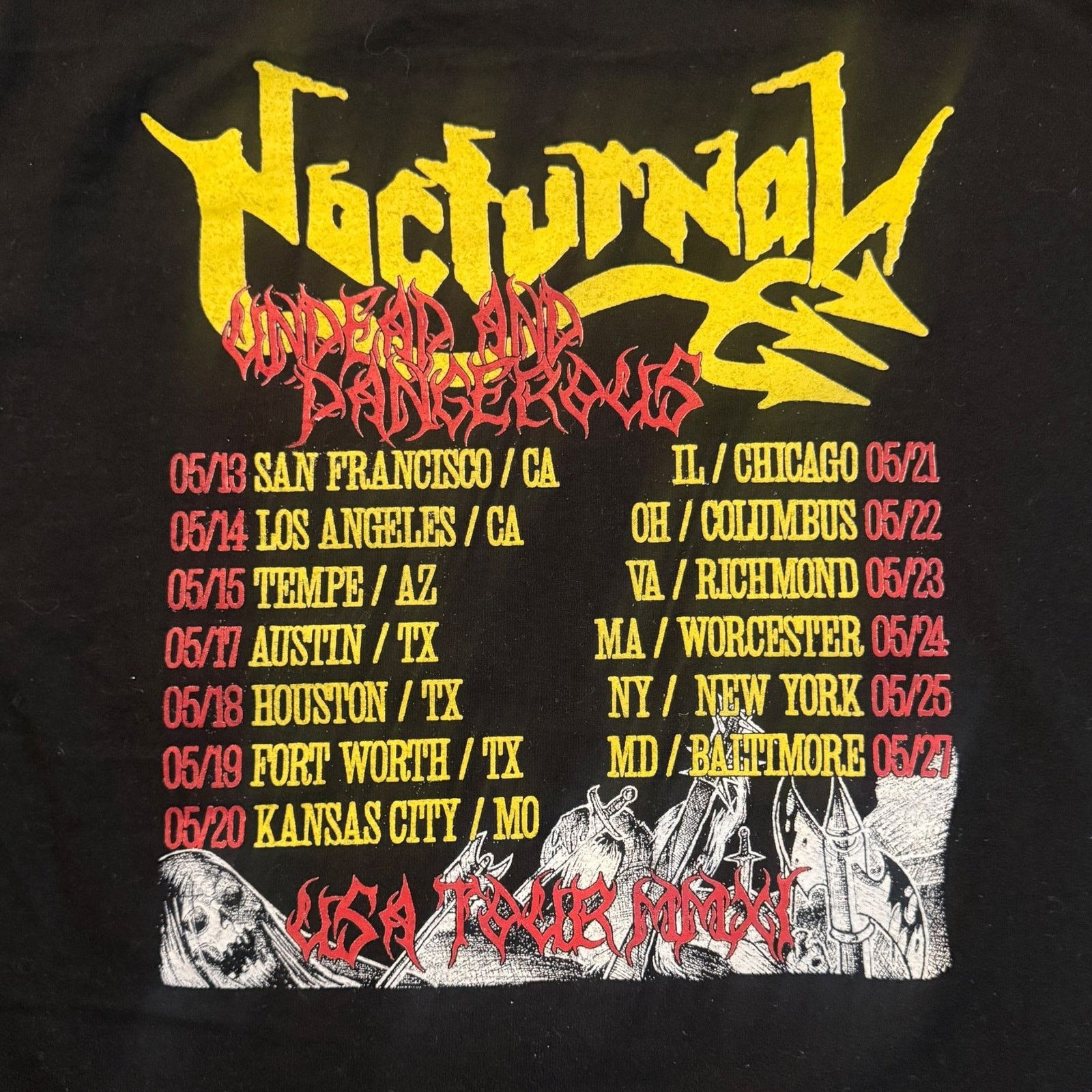 Other Nocturnal Band 2011 Tour Shirt Size M Thrash Black Metal Size US M / EU 48-50 / 2 - 5 Thumbnail