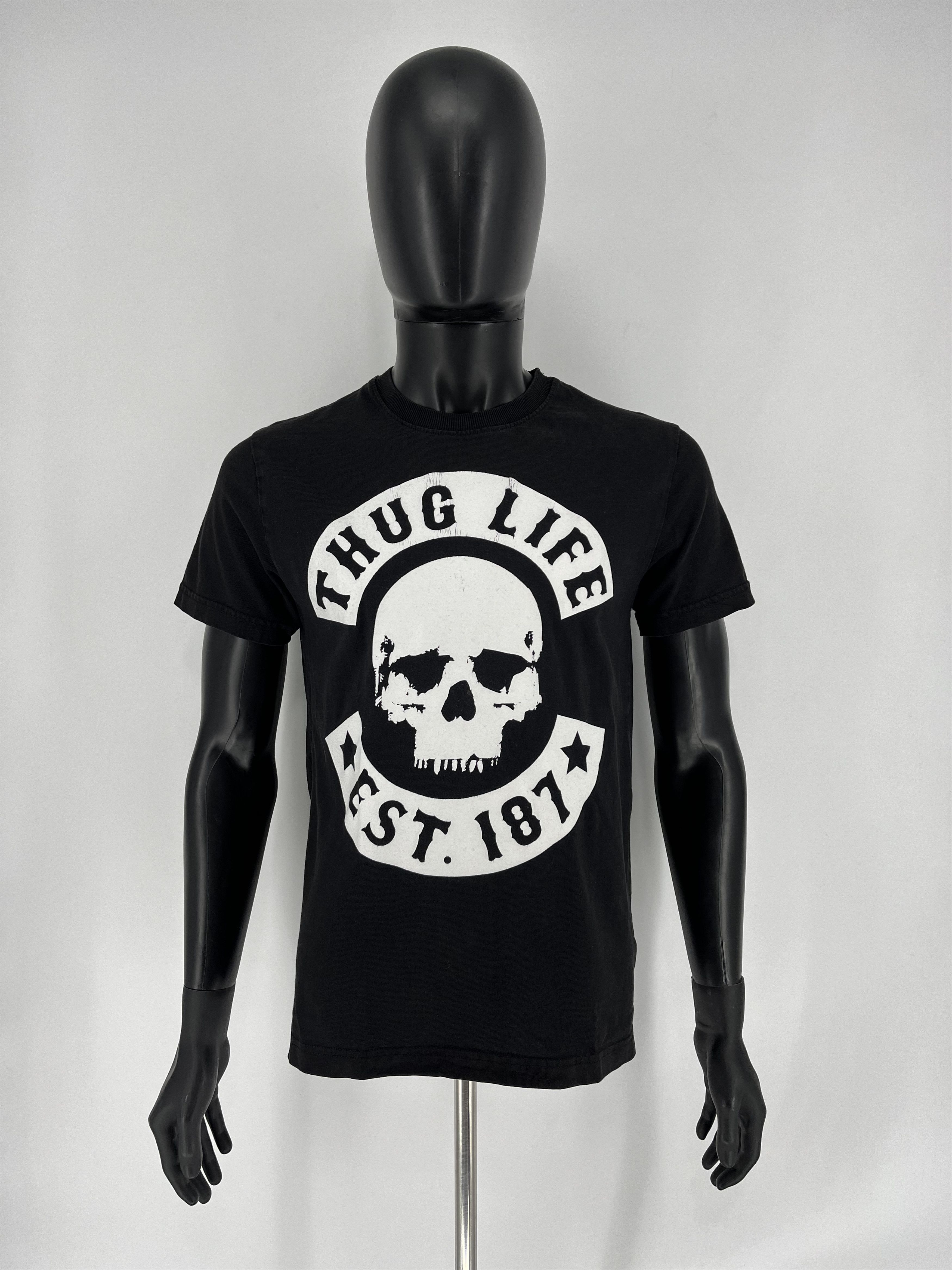 Band Tees × Vintage Vintage Y2k Thug Life vintage USA streetwear tee Skull tee Size US M / EU 48-50 / 2 - 2 Thumbnail