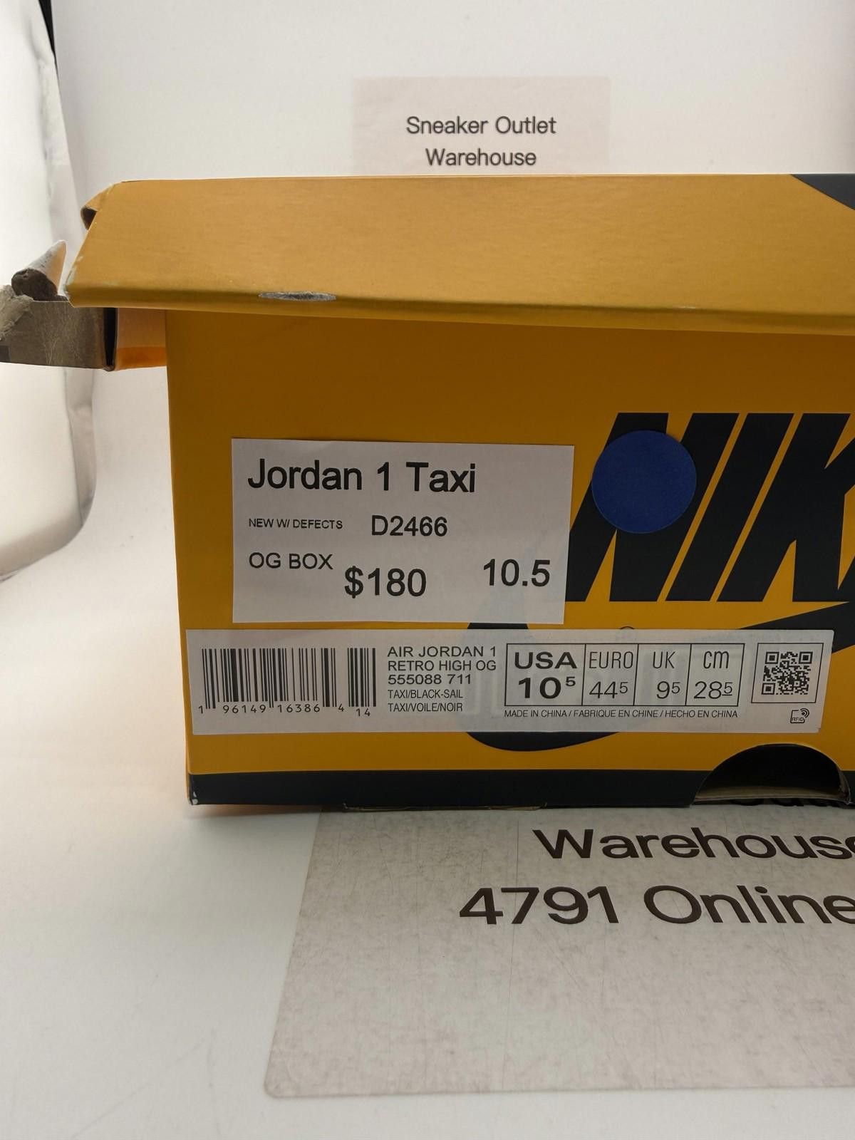 Nike Nike Air Jordan 1 Taxi US 10.5 New with Box D2466 Size US 10.5 / EU 43-44 - 7 Thumbnail