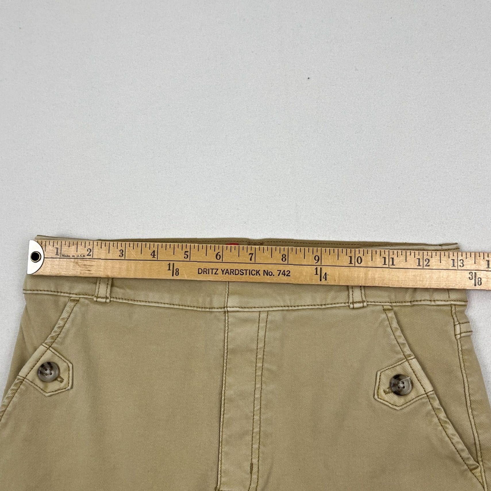 Spanx Spanx Pants Womens S W26 L26 Khaki Brown Stretch Twill 20312 Cropped Wide Leg Size 28" / US 6 / IT 42 - 4 Thumbnail