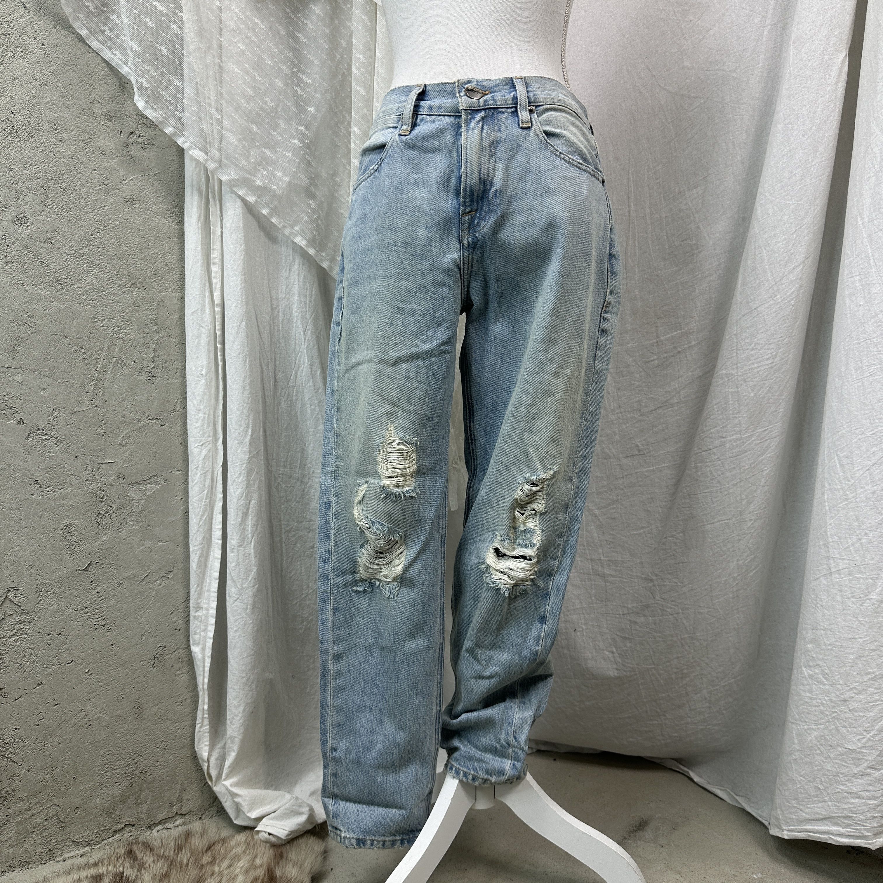 Frame Vintage Denim Distressed Skinny Women's Jeans Y2K Size 24" / US 00 / IT 34 - 1 Thumbnail