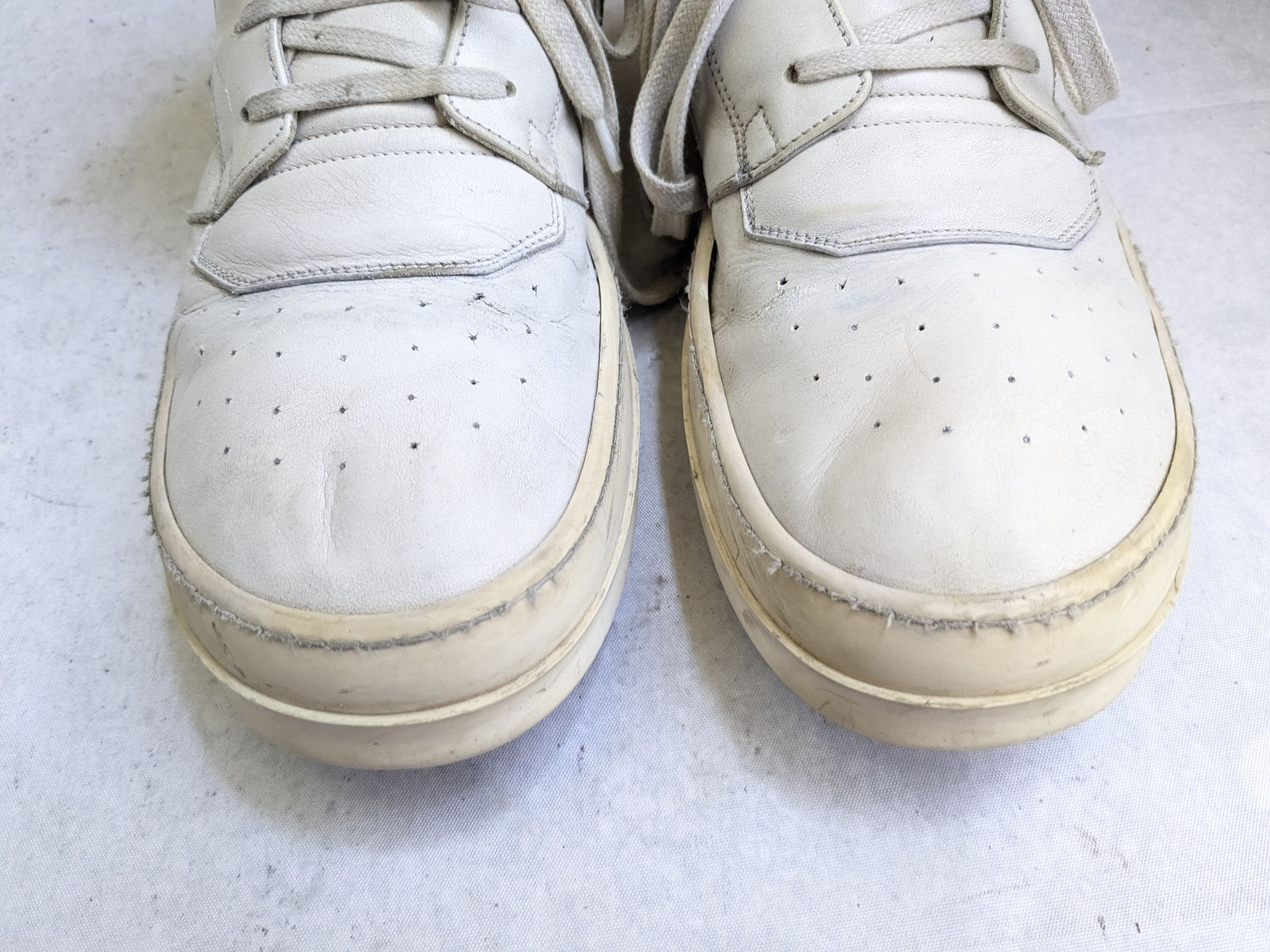 Rick Owens Rick Owens Geobaskets White 9 42 Leather High Tops Size US 9 / EU 42 - 5 Thumbnail