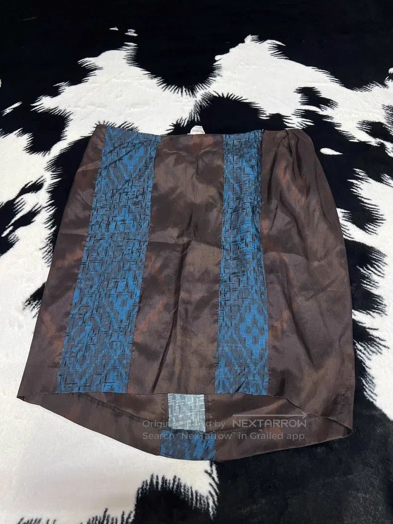 Dries Van Noten Dries Van Noten Silk Dark Pattern Midi Skirt Size 24" / US 00 / IT 34 - 4 Thumbnail
