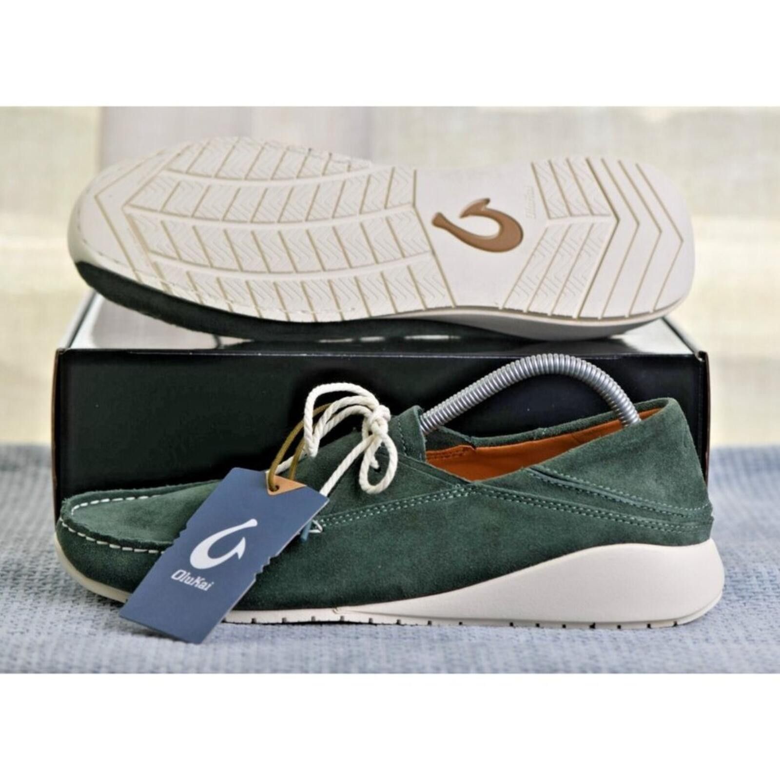 Olukai Olukai Ka'a Driver Moccasin | Italian Suede| Color: Green Size US 10 / EU 43 - 9 Thumbnail