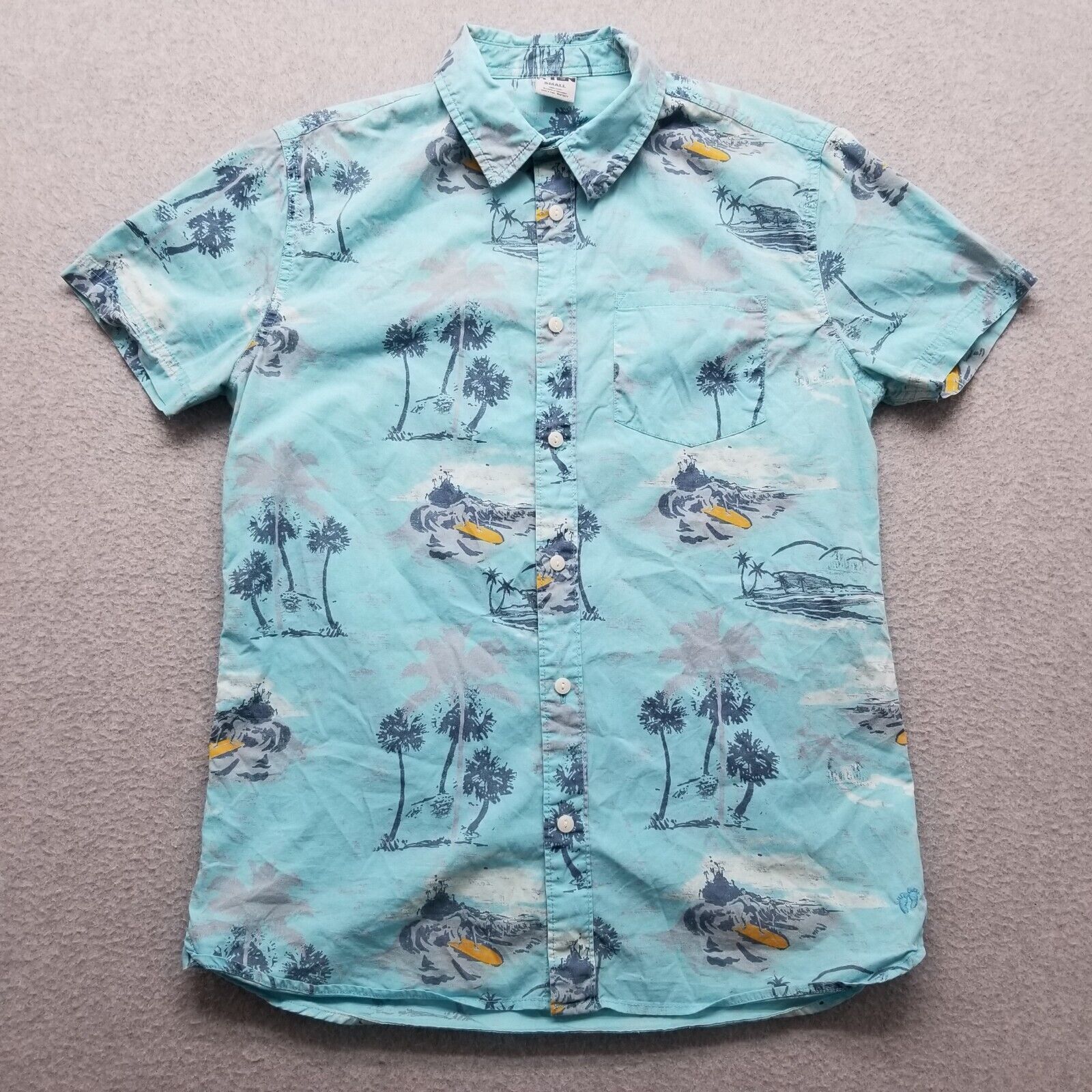 Hang Ten Hang Ten Shirt Mens Small Hawaiian Button Up Short Sleeve ...