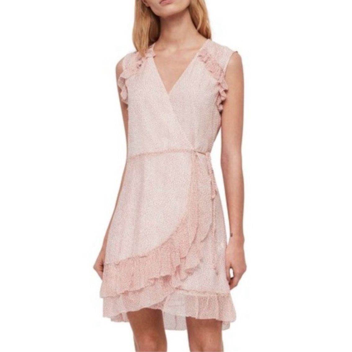 Allsaints AllSaints Pink Priya Leox Wrap Dress sz S Size S / US 4 / IT 40 - 1 Thumbnail