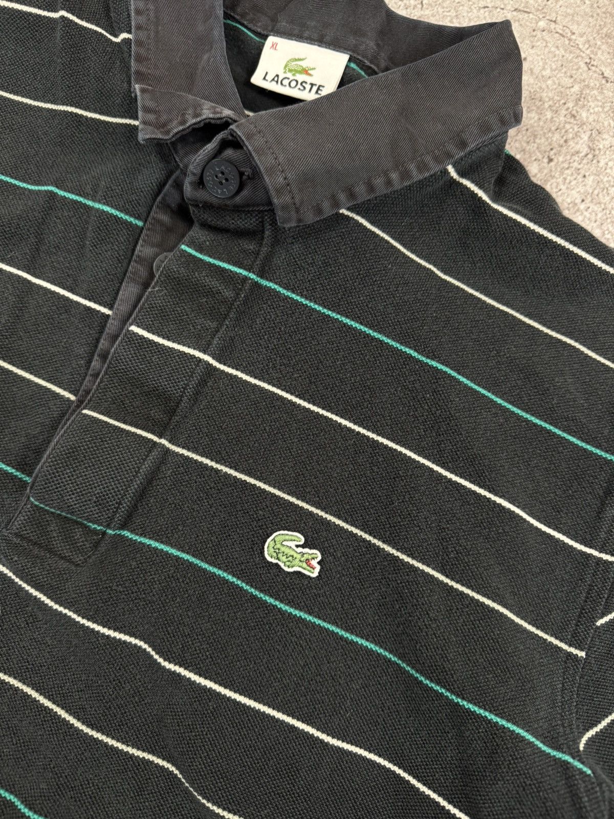 Lacoste Vintage Lacoste Striped Rugby Long Sleeve Y2K France Size US L / EU 52-54 / 3 - 5 Thumbnail