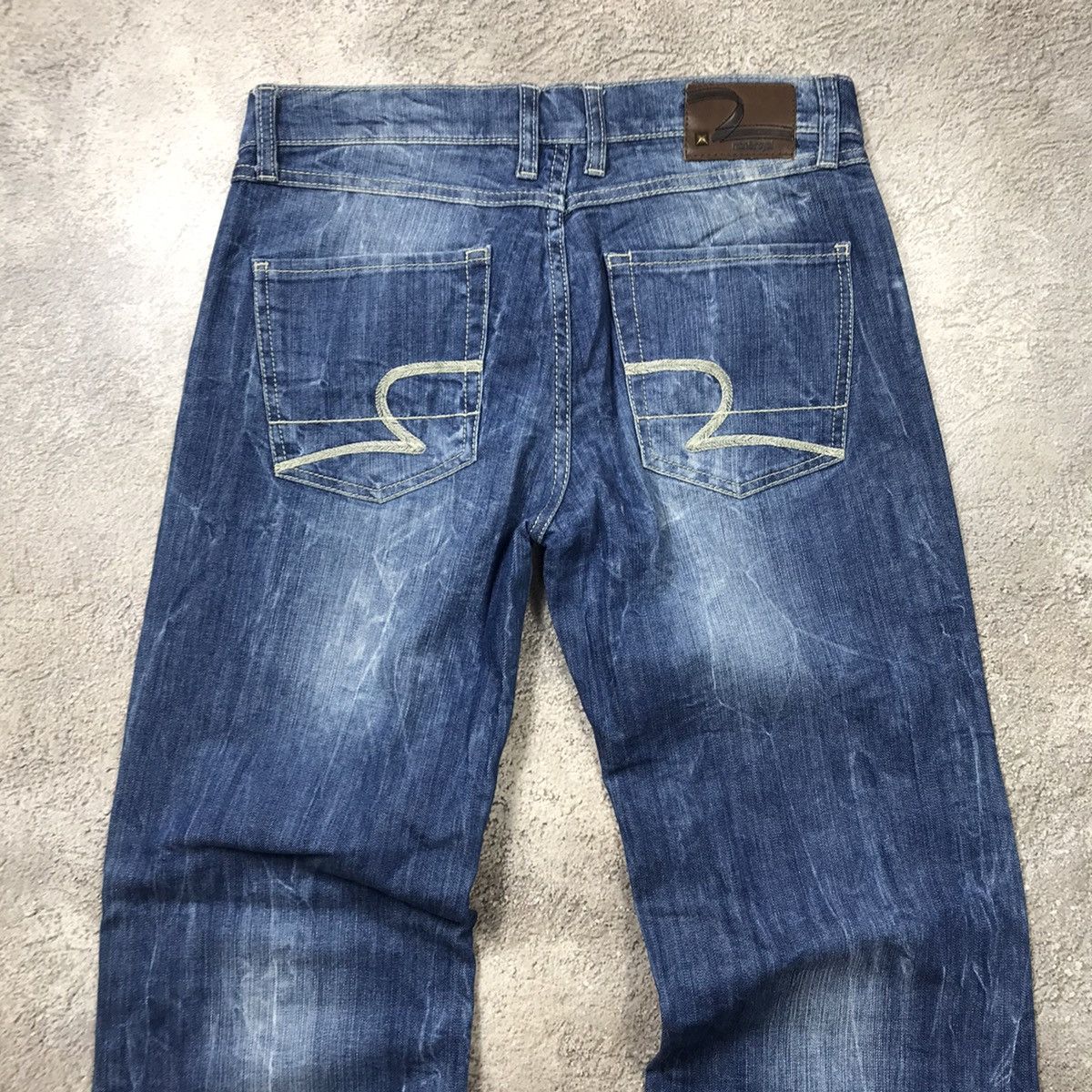 Vintage Vintage Y2K Distressed Baggy Flared Jeans Grunge Skate 29 Size 29" - 4 Thumbnail