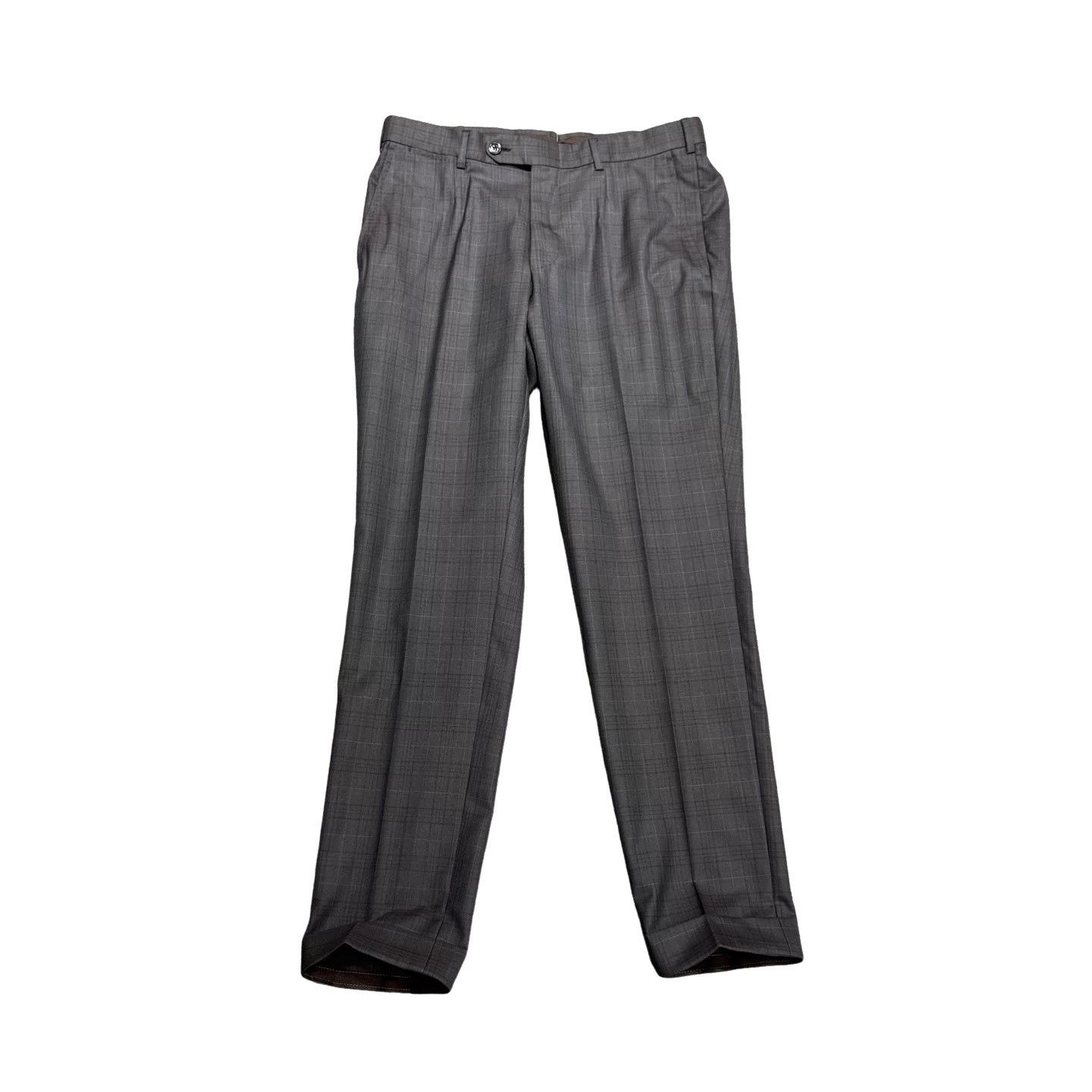 Ermenegildo Zegna Ermenegildo Zegna Plaid Wool-Silk Trousers Size 32 Size US 32 / EU 48 - 1 Thumbnail