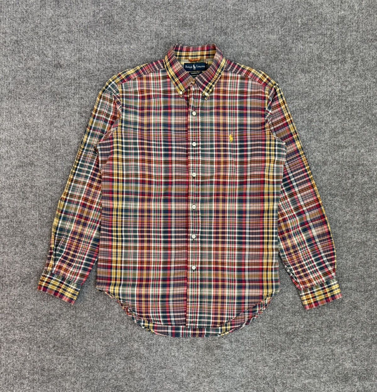 Vintage Polo Ralph Lauren Plaid BD Shirt Classic Fit M