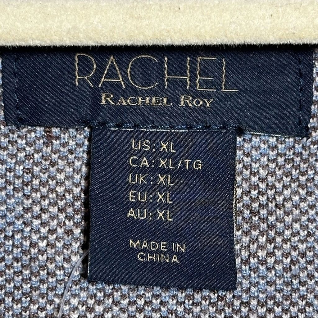 Other Rachel by Rachel Roy Cropped Sky Blue and Brown Plaid Blazer Size XL / US 12-14 / IT 48-50 - 7 Thumbnail
