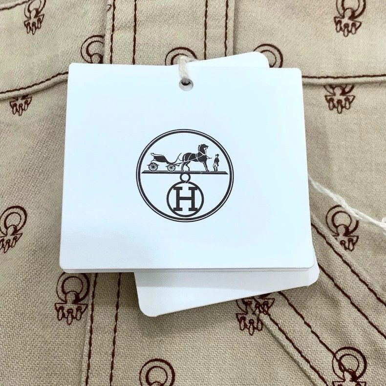 Hermes Hermes Logo Print Beige Mini Skirt-2506 Size 35" - 8 Thumbnail