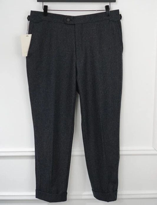 Suitsupply Men Suitsupply Brescia Trousers Flannel Wool Grey Size US40 Size 40R - 1 Thumbnail