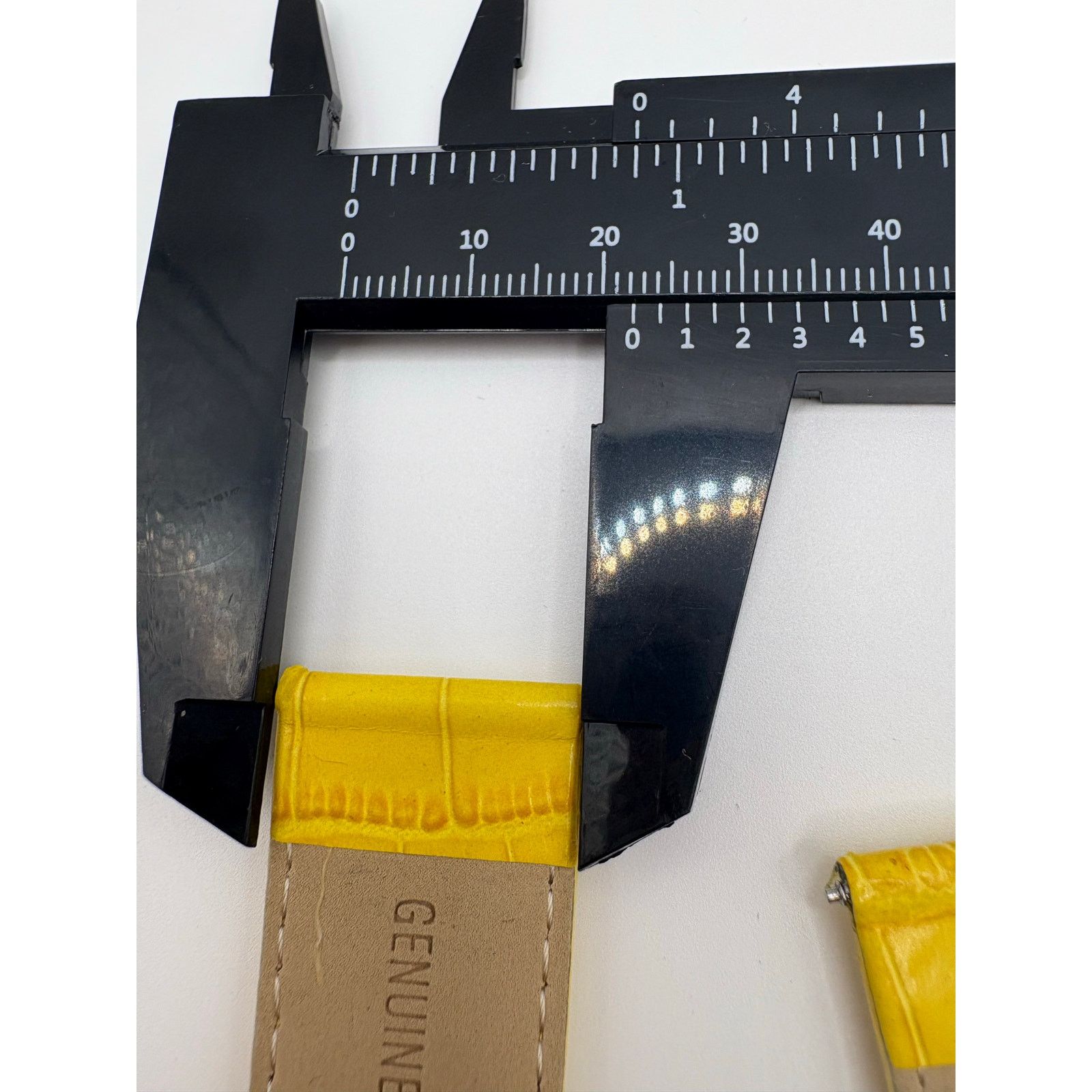 Other New 20mm Kreisler Yellow Croc-Grain Leather Watch Band – Size ONE SIZE - 4 Thumbnail