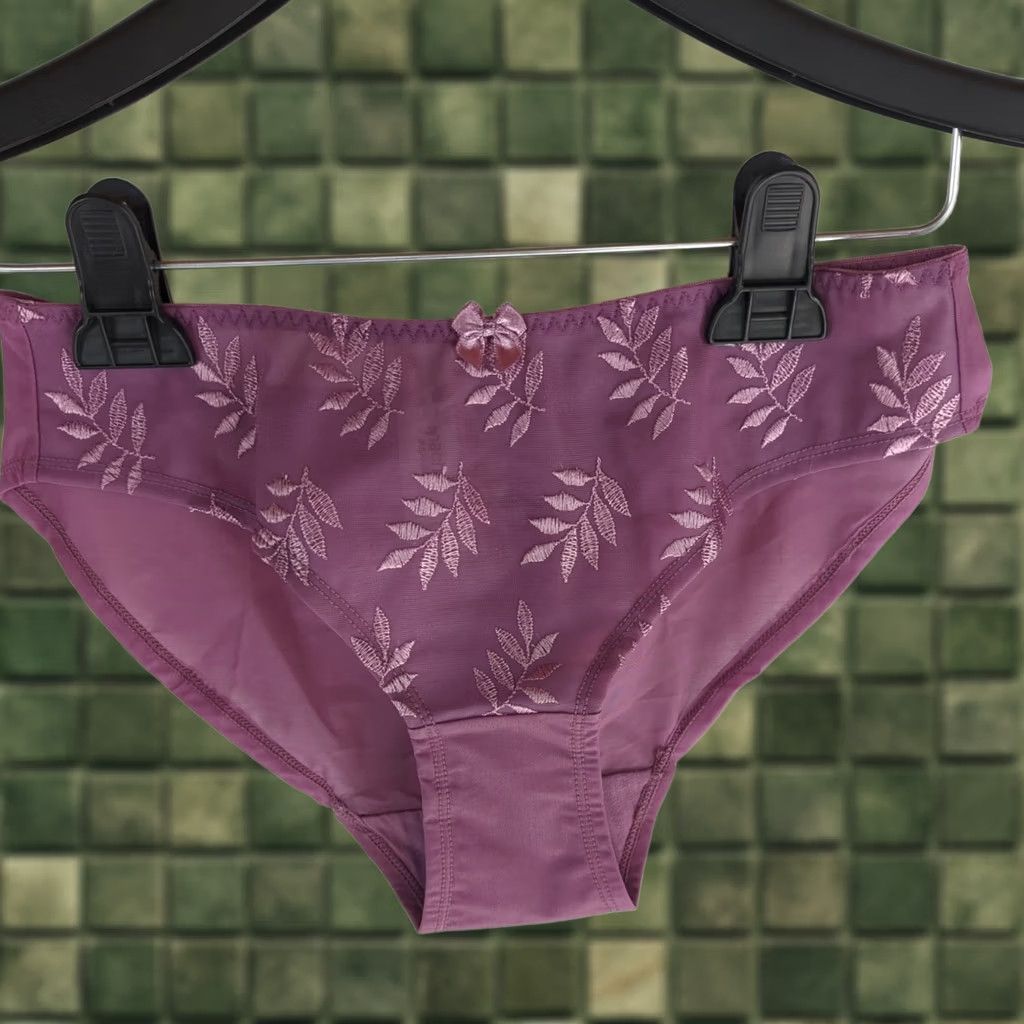 Vintage Panache Tango ll DP Panties Leaf Floral Lace US size S Purple S Size 28" / US 6 / IT 42 - 1 Thumbnail