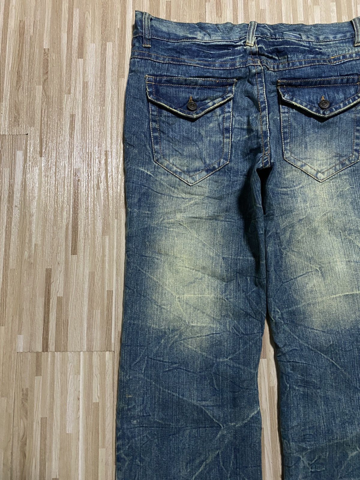 Japanese Brand × Vintage 💥Flare Japanes 90’s Mudwash Distress Ripped Jeans Size US 34 / EU 50 - 12 Thumbnail