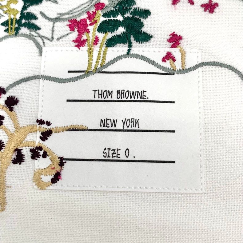 Thom Browne Thom Browne White embroidered cotton lapel single-breasted Size US XS / EU 42 / 0 - 5 Thumbnail