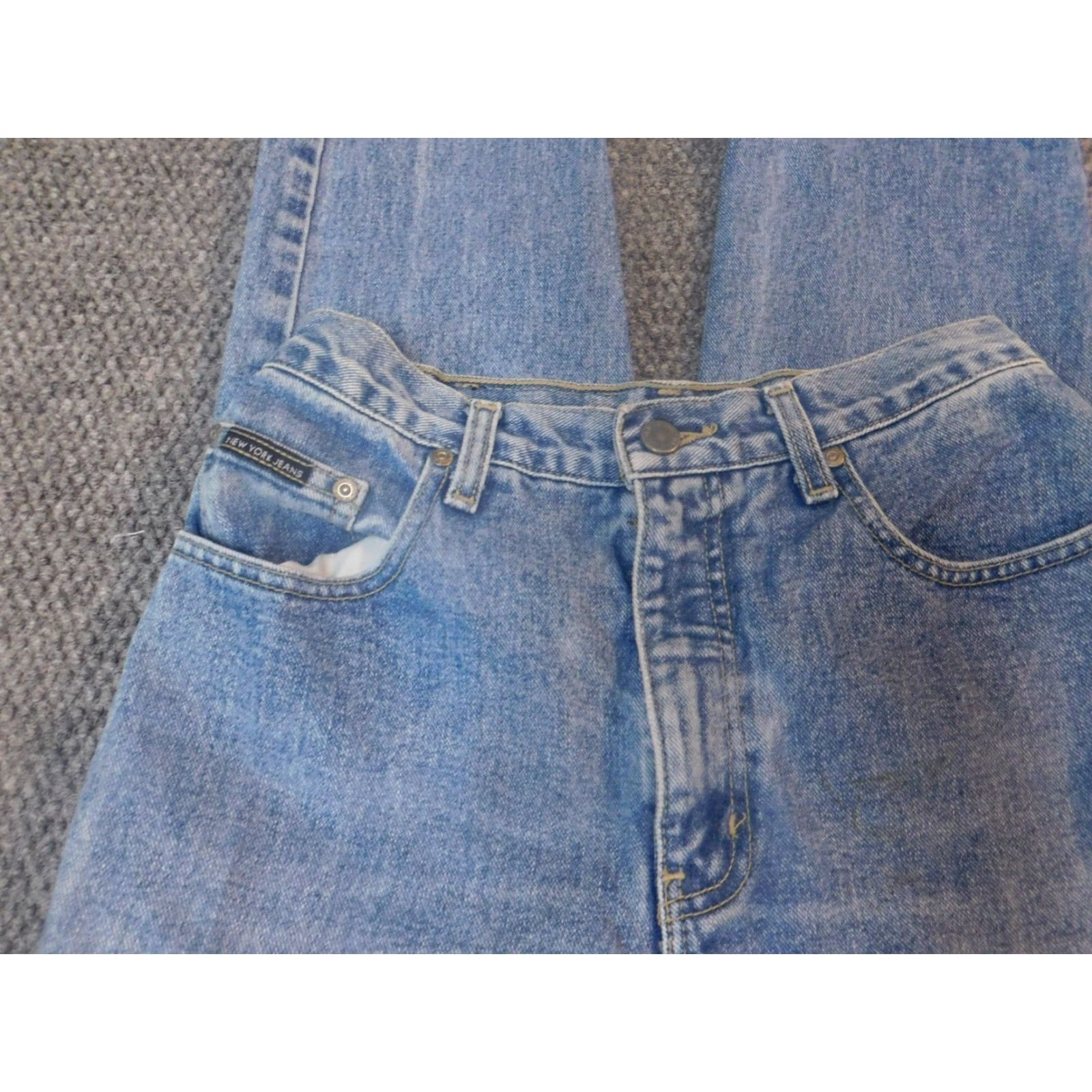 Vintage New York and Company Jeans Womens 6 Blue Straight Denim Classic Jeans Womens Regular Inseam 29 in Stretch Pockets Zipper blue Blue Size 28" / US 6 / IT 42 - 3 Thumbnail