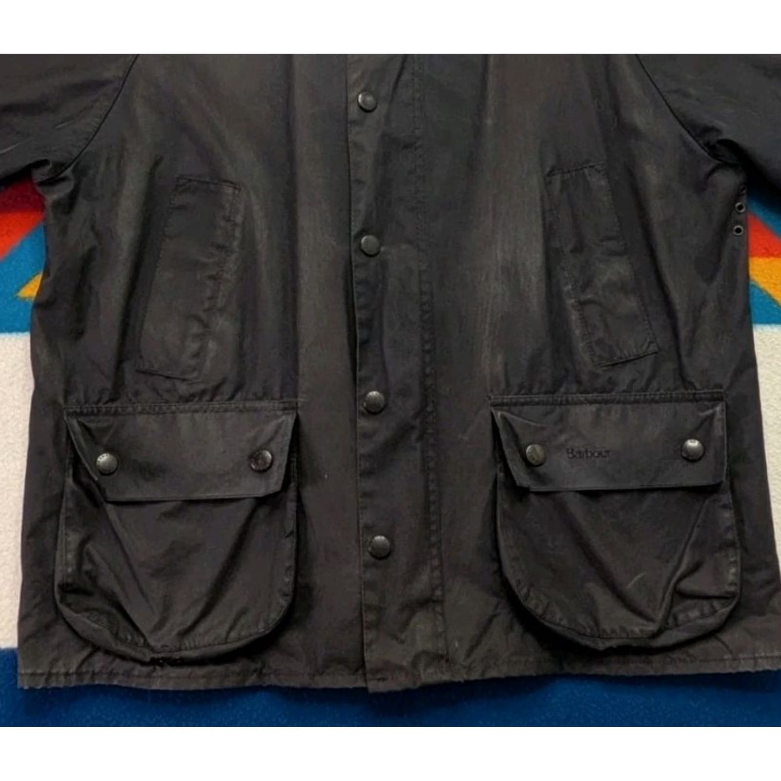 Barbour VINTAGE Barbour Jacket Coat Bedale Waxed Tin Cloth Original Large Lined Hunting Mens Size US L / EU 52-54 / 3 - 3 Thumbnail