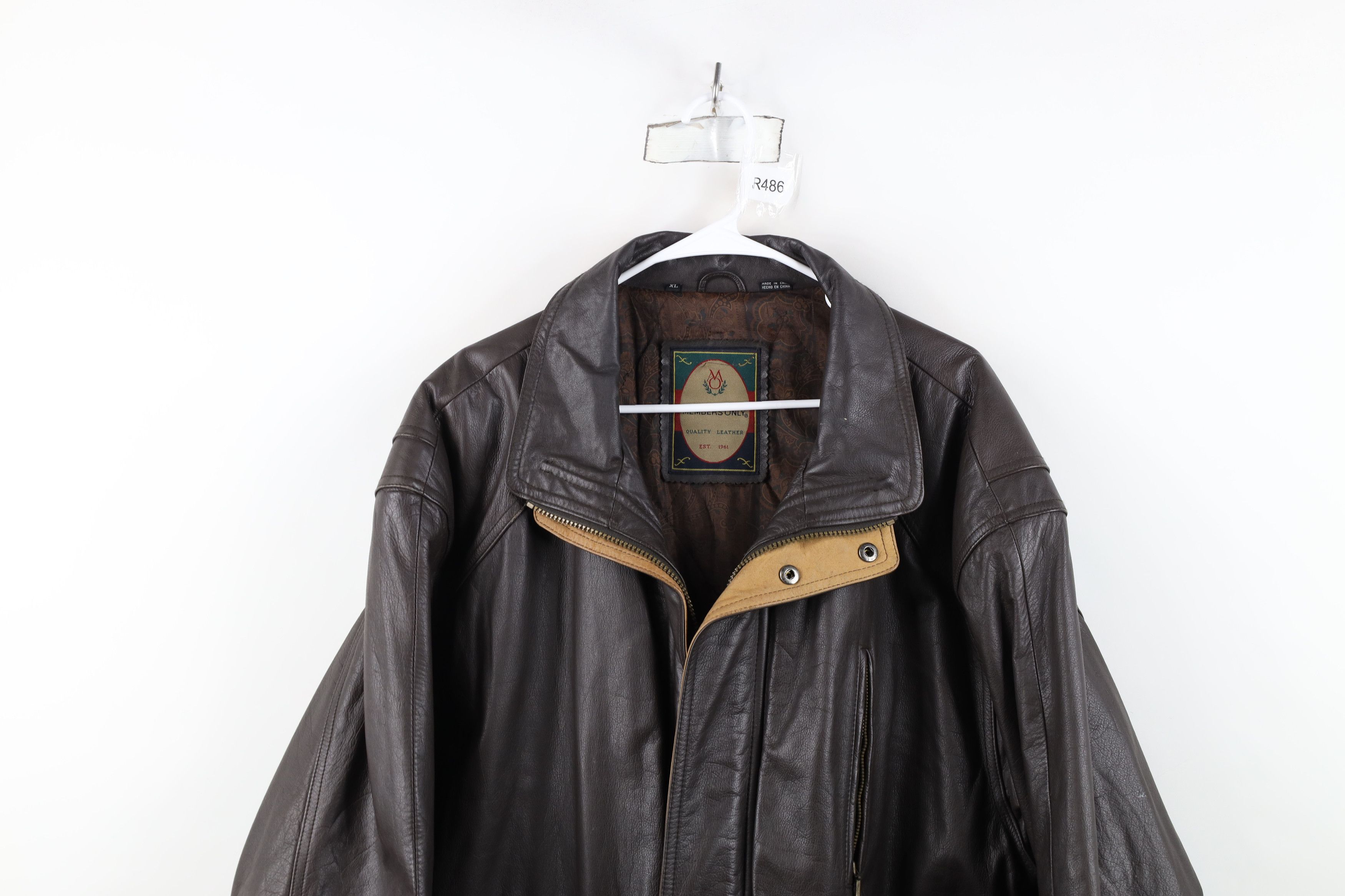 Members Only Vintage 90s Members Only Leather Chore Barn Jacket Brown Size US XL / EU 56 / 4 - 2 Thumbnail