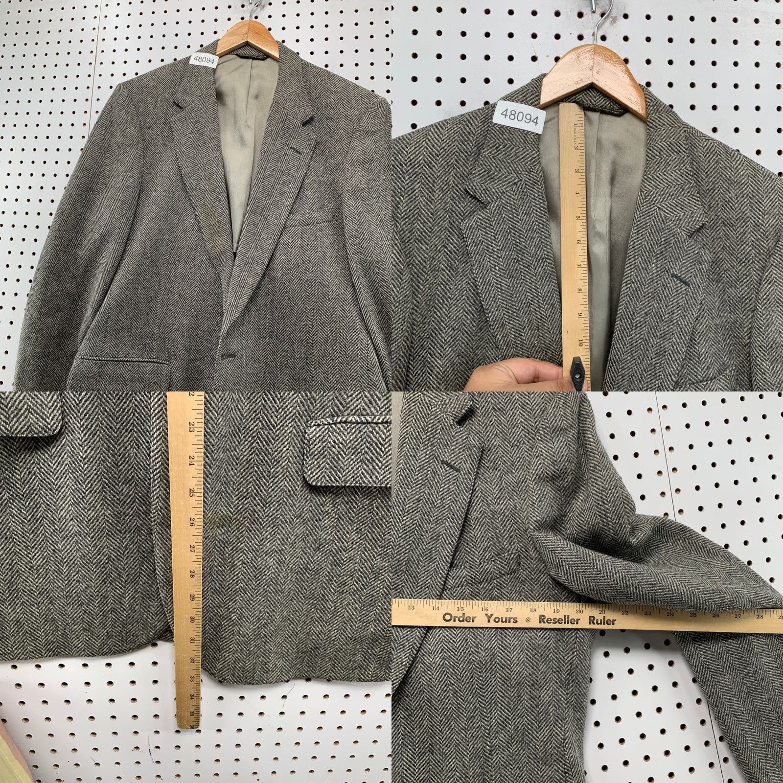 Vintage VINTAGE Jaymar Sansabelt Mens Blazer Sport Coat 40 Grey Herringbone Wool Jacket Size 40R - 9 Thumbnail