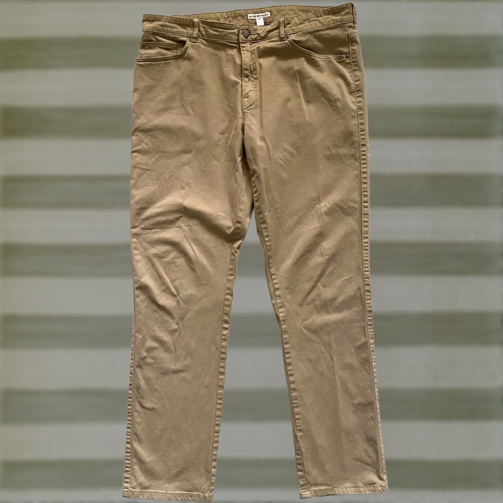 Peter Millar Peter Millar Men's Ultimate Sateen Five-Pocket Pants Sz 38 Beige Chino Regular Slim Straight Belt Loops 32in Inseam Size US 38 / EU 54 - 1 Thumbnail