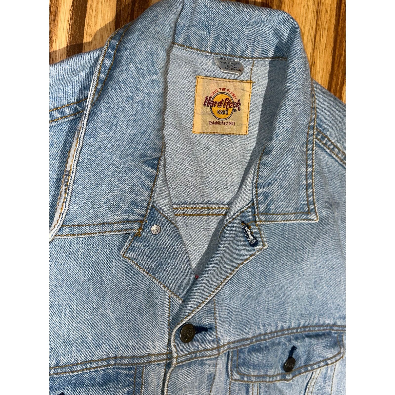 Hard Rock Cafe Vintage 1980s Hard Rock Cafe Atlanta Jean Jacket Size Large Size US L / EU 52-54 / 3 - 5 Thumbnail