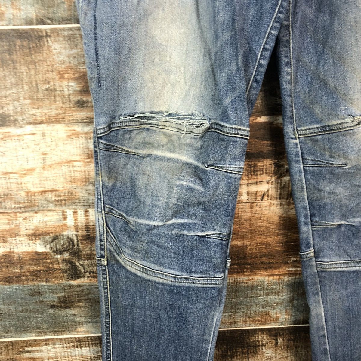 Japanese Brand TORA Blue Distressed Denim Pants #A2080 Size US 37 - 11 Thumbnail