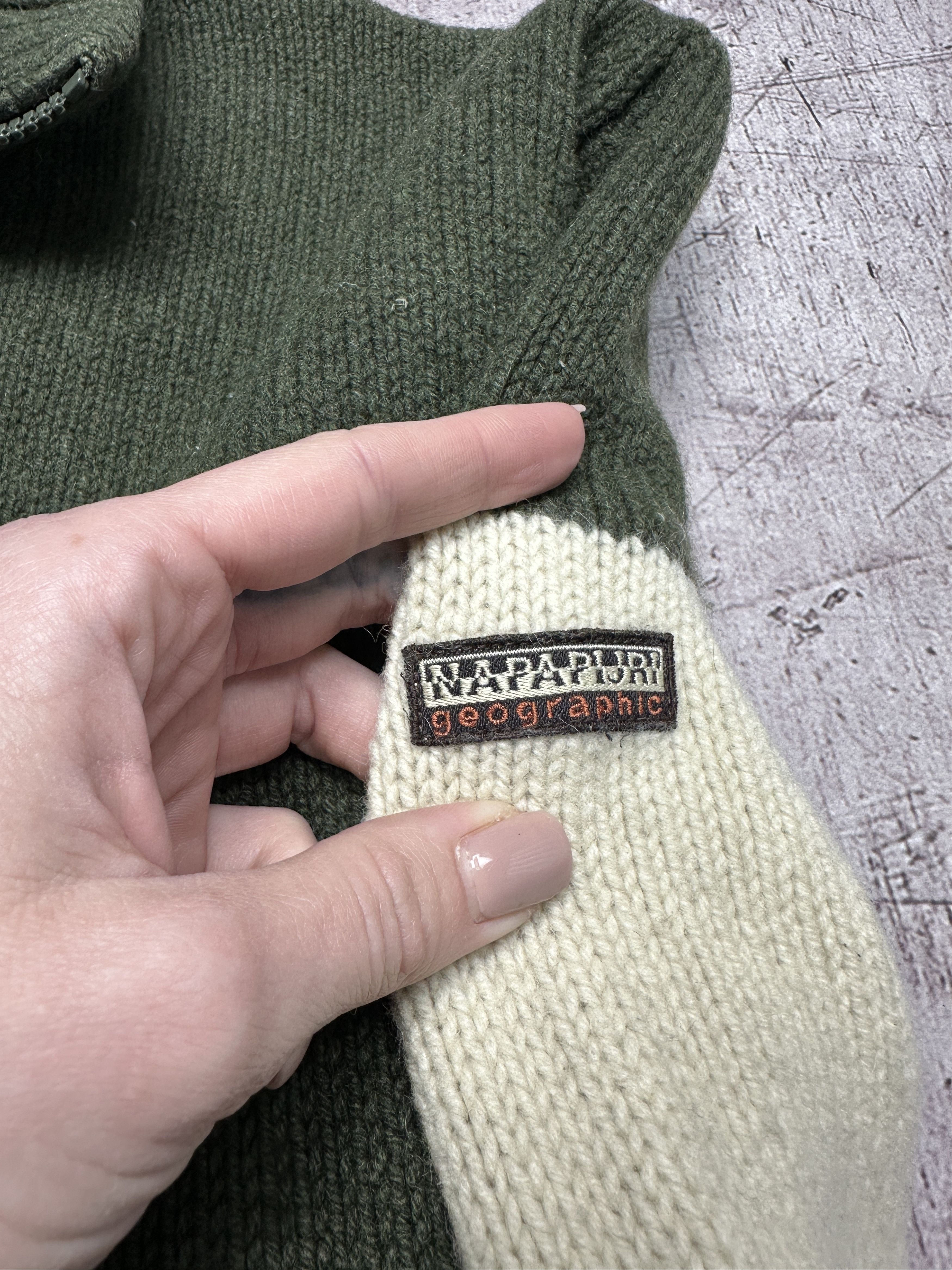 Napapijri Napapijri Vintage Mens 1\4 Zip Wool Knit Sweater Size US L / EU 52-54 / 3 - 3 Thumbnail