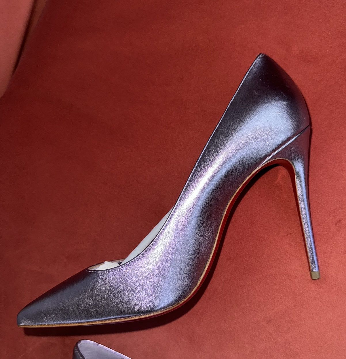 Christian Louboutin Christian Louboutin laminate metallic purple Kate 100, 37 EU Size US 7 / IT 37 - 2 Thumbnail
