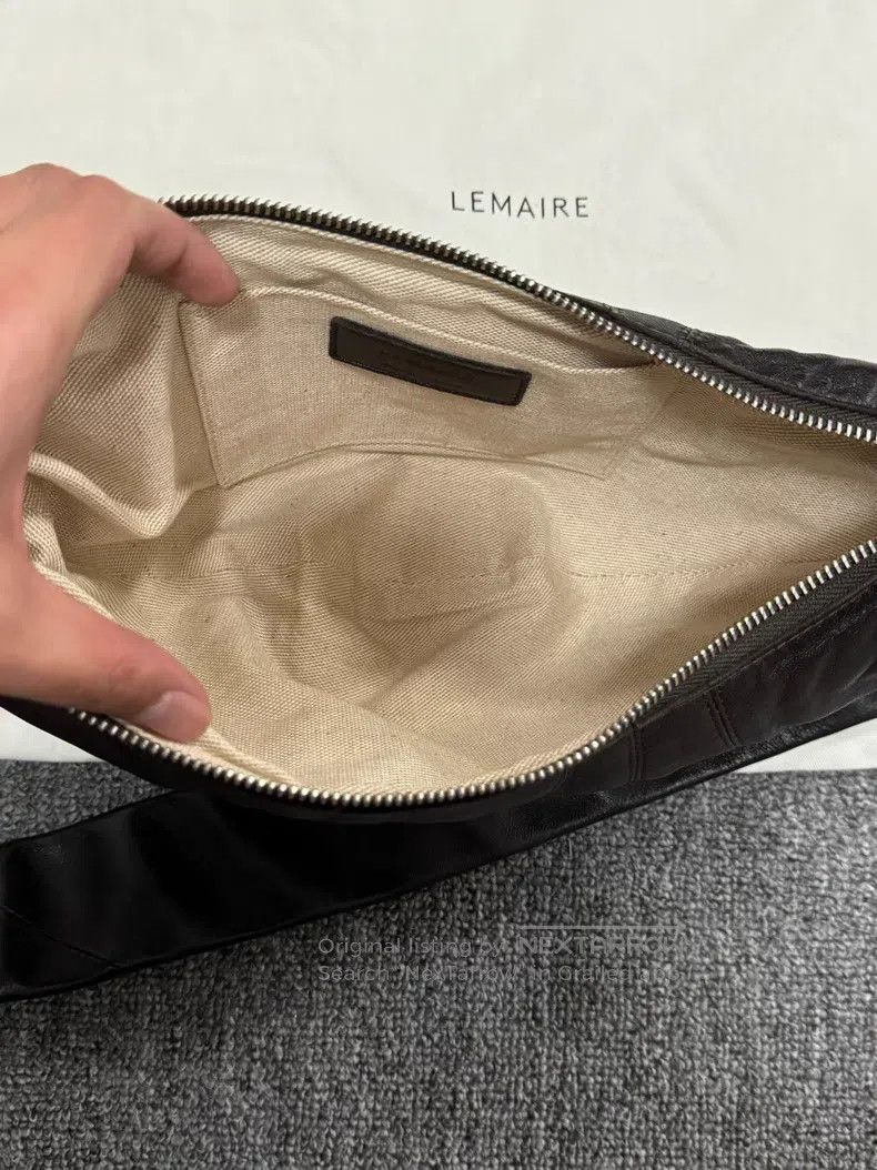 Lemaire LEMAIRE Dark chocolate brown sheepskin horn bag Size ONE SIZE - 9 Thumbnail