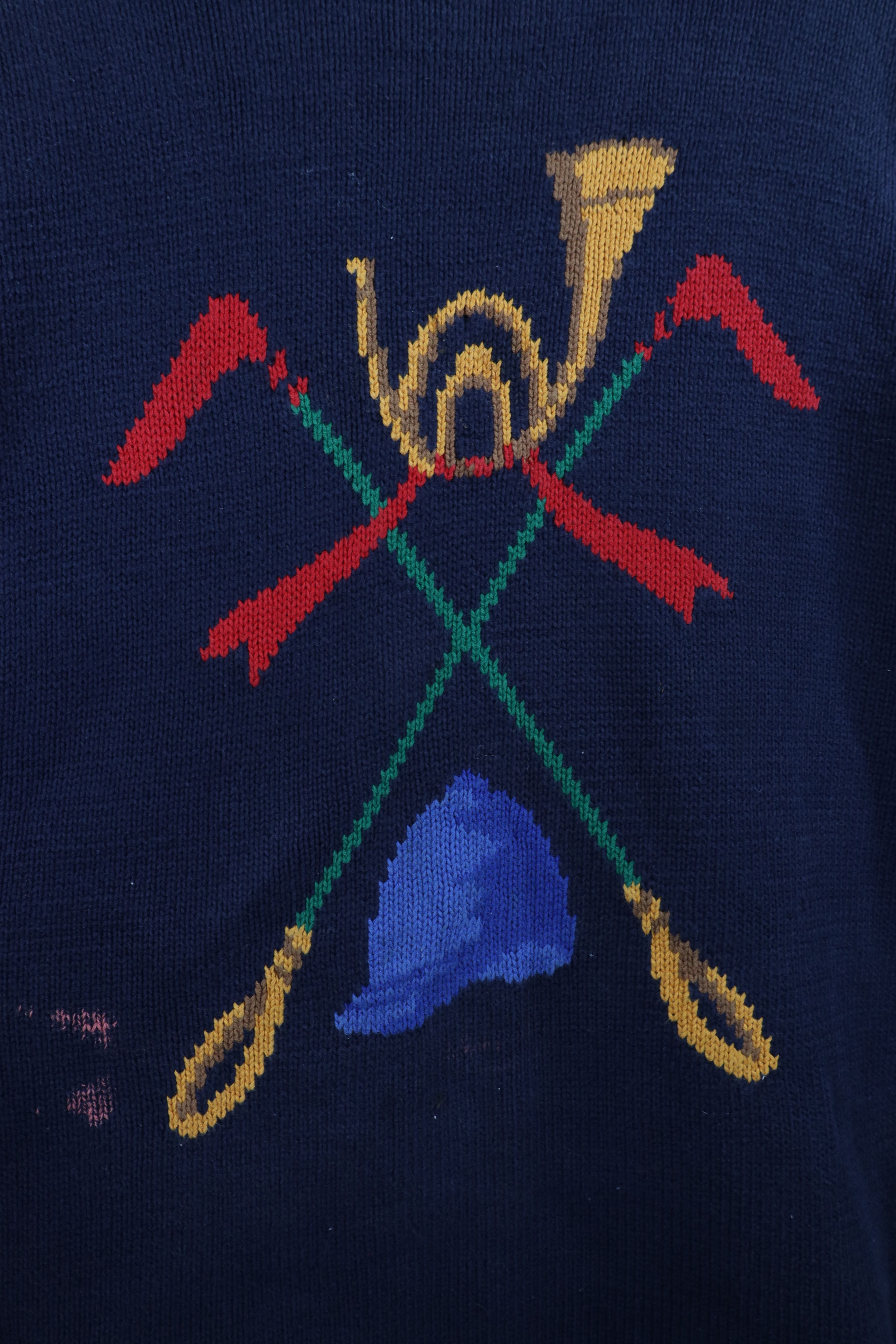 Vintage Vintage 90s Horse Equestrian Polo Turtleneck Tunic Sweater Size XL / US 12-14 / IT 48-50 - 5 Thumbnail