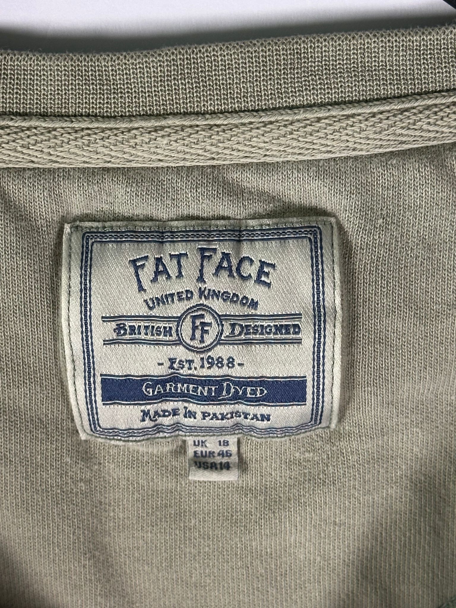 FatFace FatFace Sweatshirt Womens L Garment Dyed Olive Crew Neck Size L / US 10 / IT 46 - 2 Thumbnail
