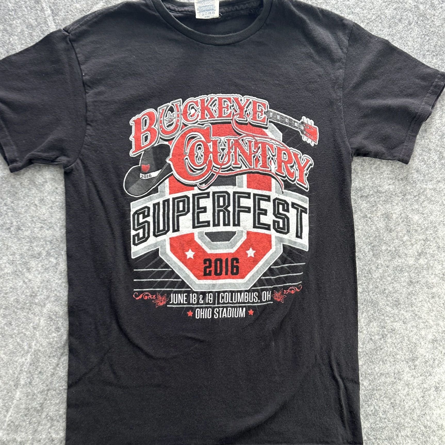 Vintage Buckeye Country Superfest Shirt Mens Small Black 2016 Ohio Stadium Concert Tee Size US S / EU 44-46 / 1 - 2 Thumbnail