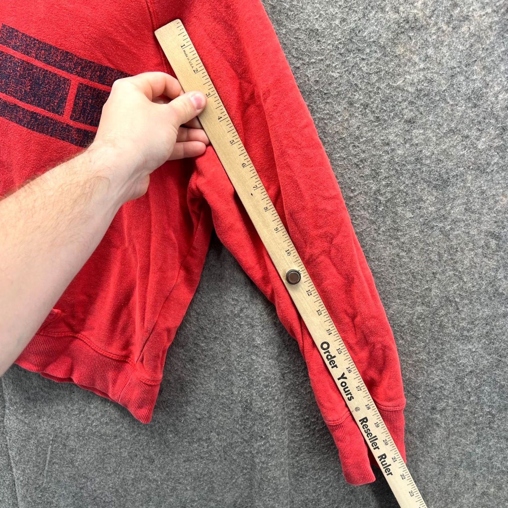 Tommy Hilfiger VINTAGE Tommy Hilfiger Hoodie Womens Large Red Pullover Fleece Sport Flag TH Sweatshirt Size L / US 10 / IT 46 - 6 Thumbnail