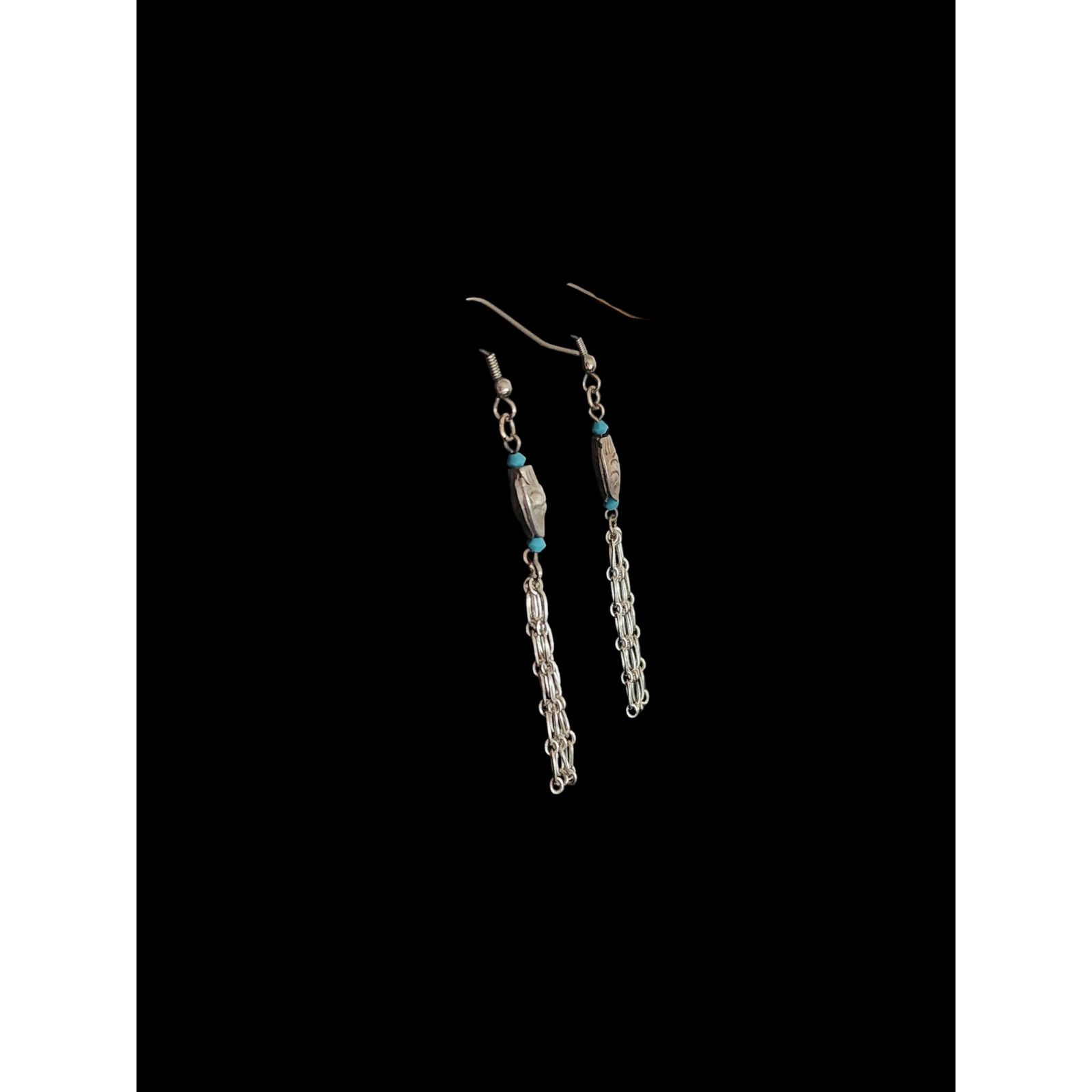 Other Handcrafted tuquoise, sterling silver beads pierced earrings Size ONE SIZE - 4 Thumbnail