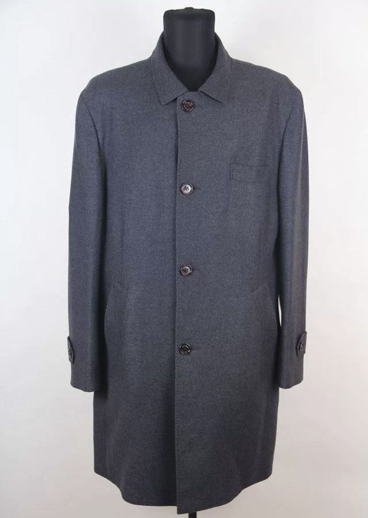 image of Brunello Cucinelli Cashmere Nylon Double Sided Classic Coat in Grey, Men's (Size 2XL)