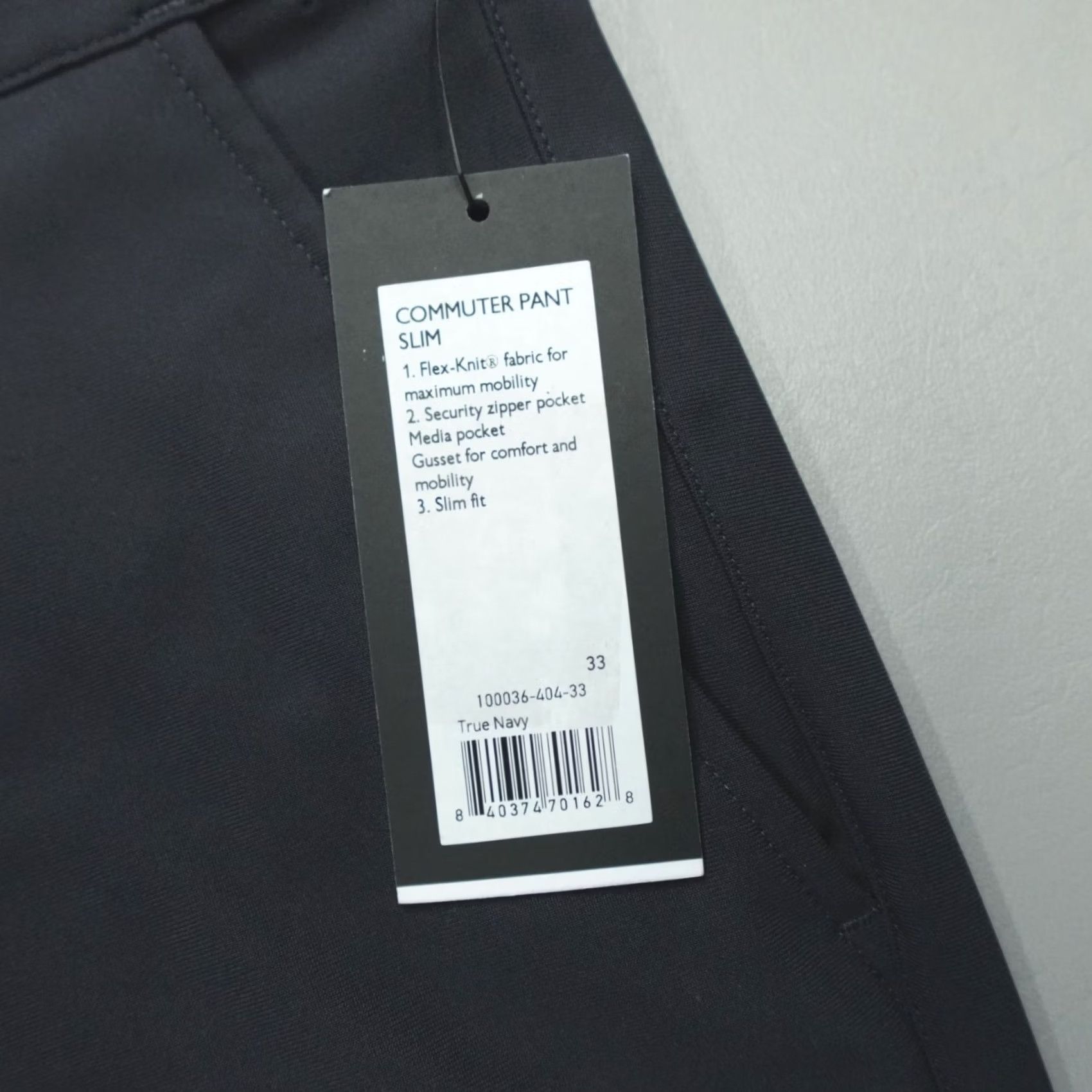Rhone Rhone Pants Mens 33 Commuter Pocket Slim Fit Performance Men Size Navy Inseam Size US 33 - 2 Thumbnail