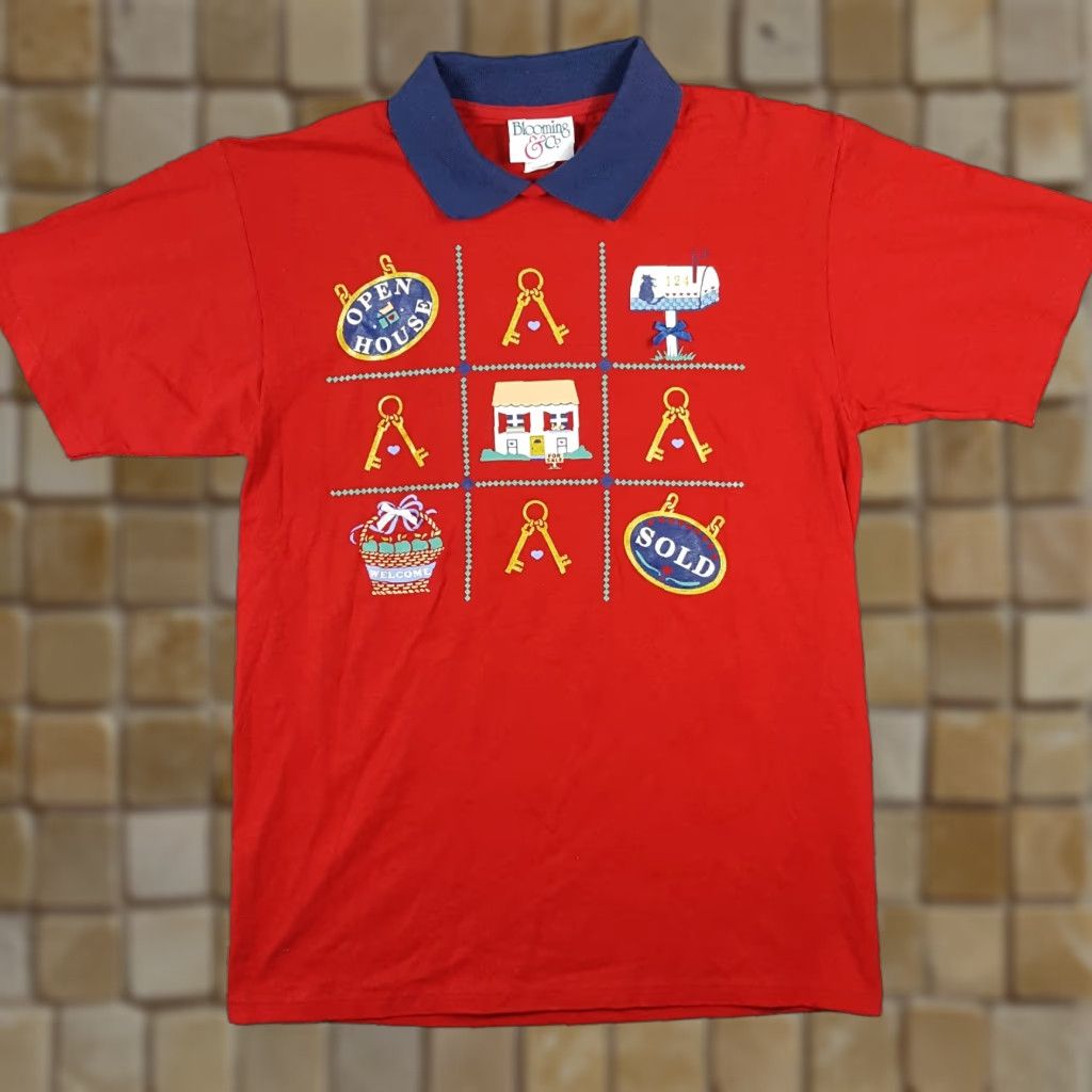 Vintage VINTAGE Blooming & Co Preppy Retro Collared Short Sleeve T-Shirt Men's Medium Red 90s Y2K Size US M / EU 48-50 / 2 - 1 Thumbnail