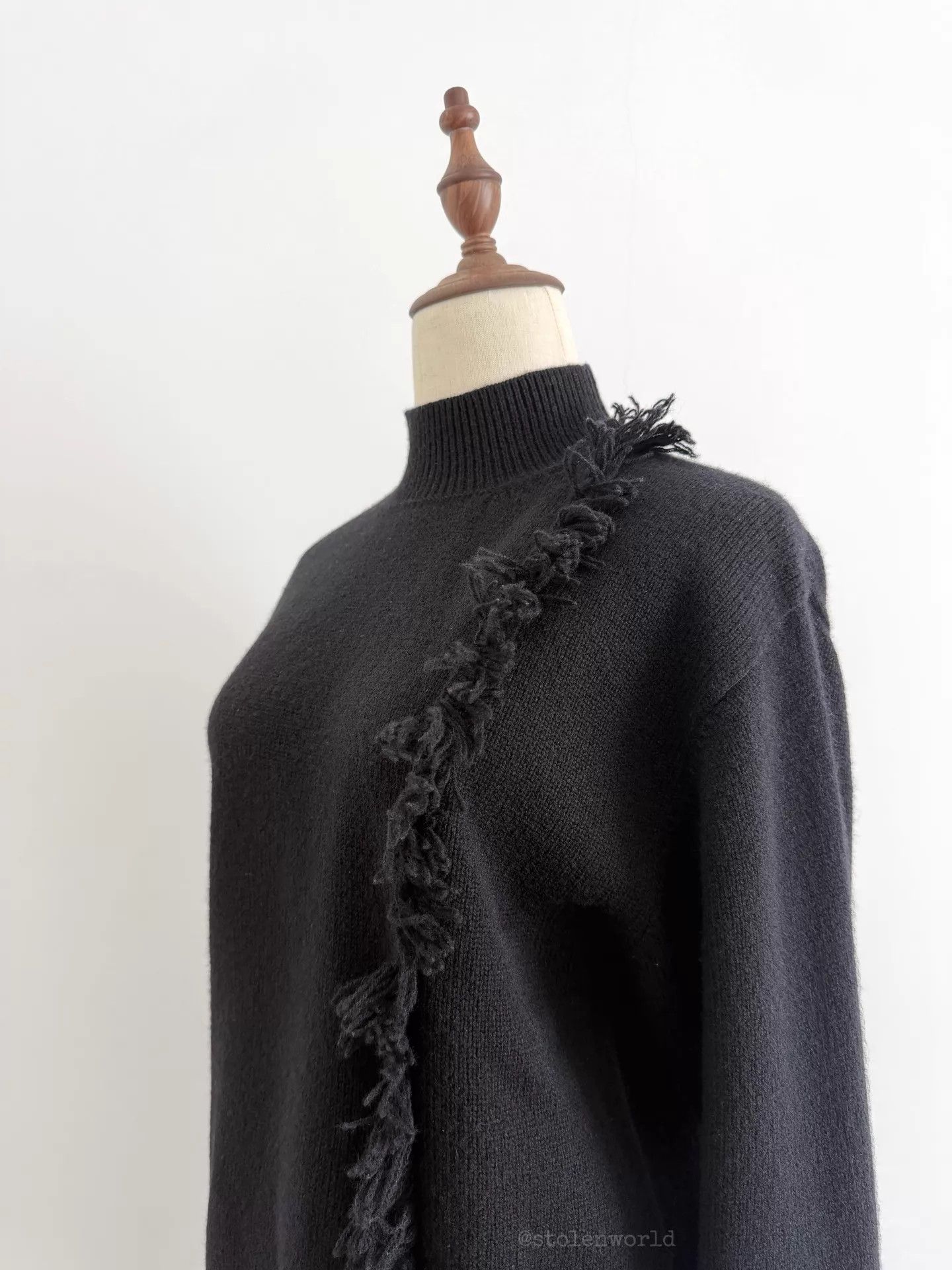 Y-3 Y's Yohji Half-Neck Tassel Wool Oversized Knit Top F size Size S / US 4 / IT 40 - 7 Thumbnail