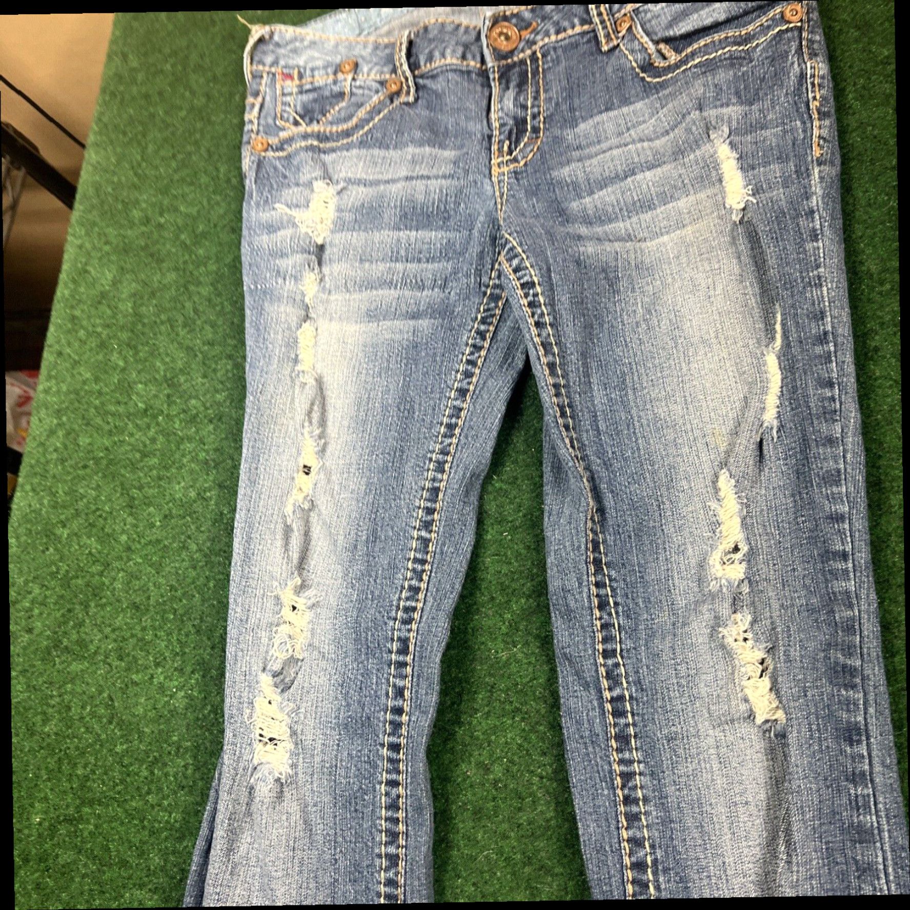 Vintage Premiere Denim by Rue 21 Sz 7/8 Petite Short Bootcut Thick Stitch Women’s Jeans Size 28" / US 6 / IT 42 - 6 Thumbnail