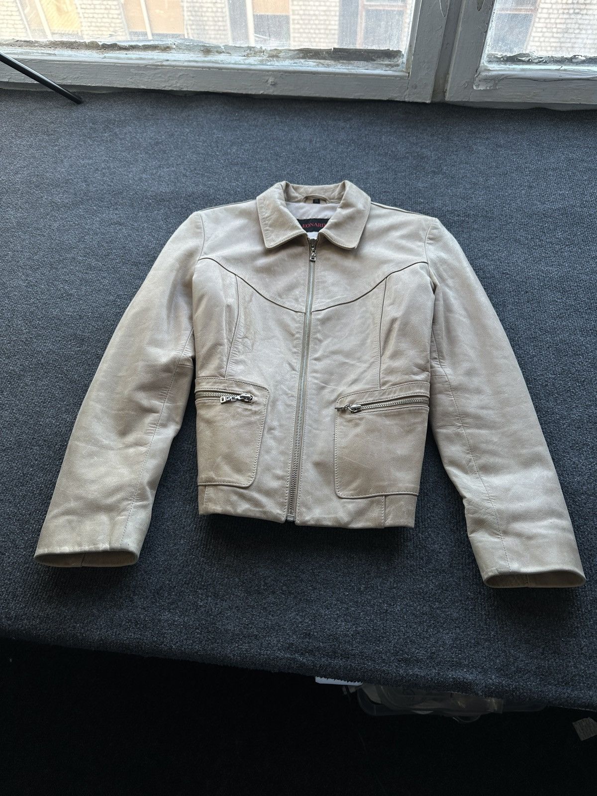Leather 🚨 LEATHER WOMEN OPIUM LUXURY JACKET ZIP AVANT GARDE POCKET Size XS / US 0-2 / IT 36-38 - 1 Thumbnail