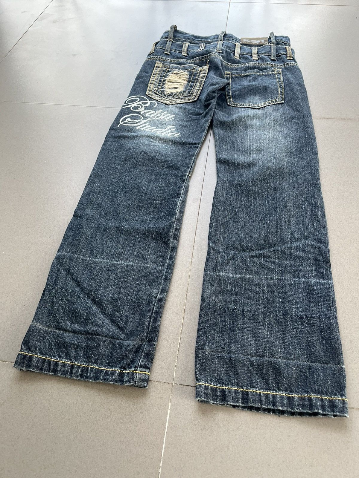 14th Addiction Japanese~Bat-tsu Studio Double Waist Poem Punk Denim Pants Size US 28 / EU 44 - 9 Thumbnail