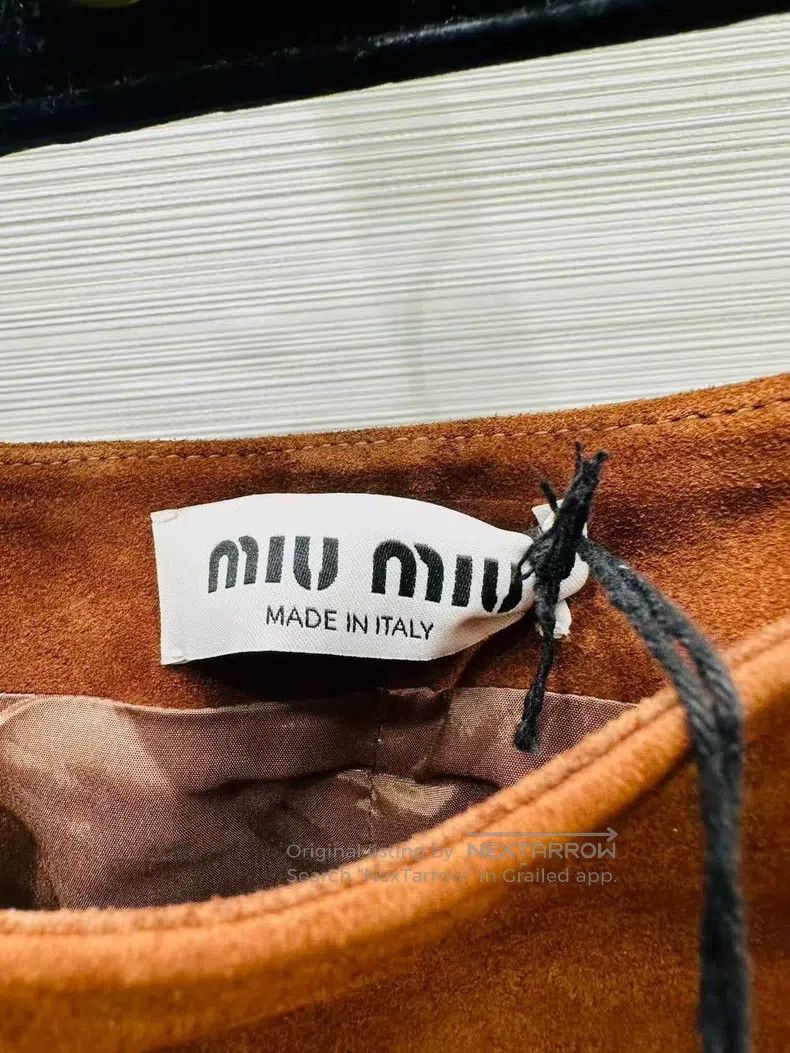 Miu Miu Miu Miu 38 Micro-standard skirt of Maillard deerskin Size 37" - 3 Thumbnail