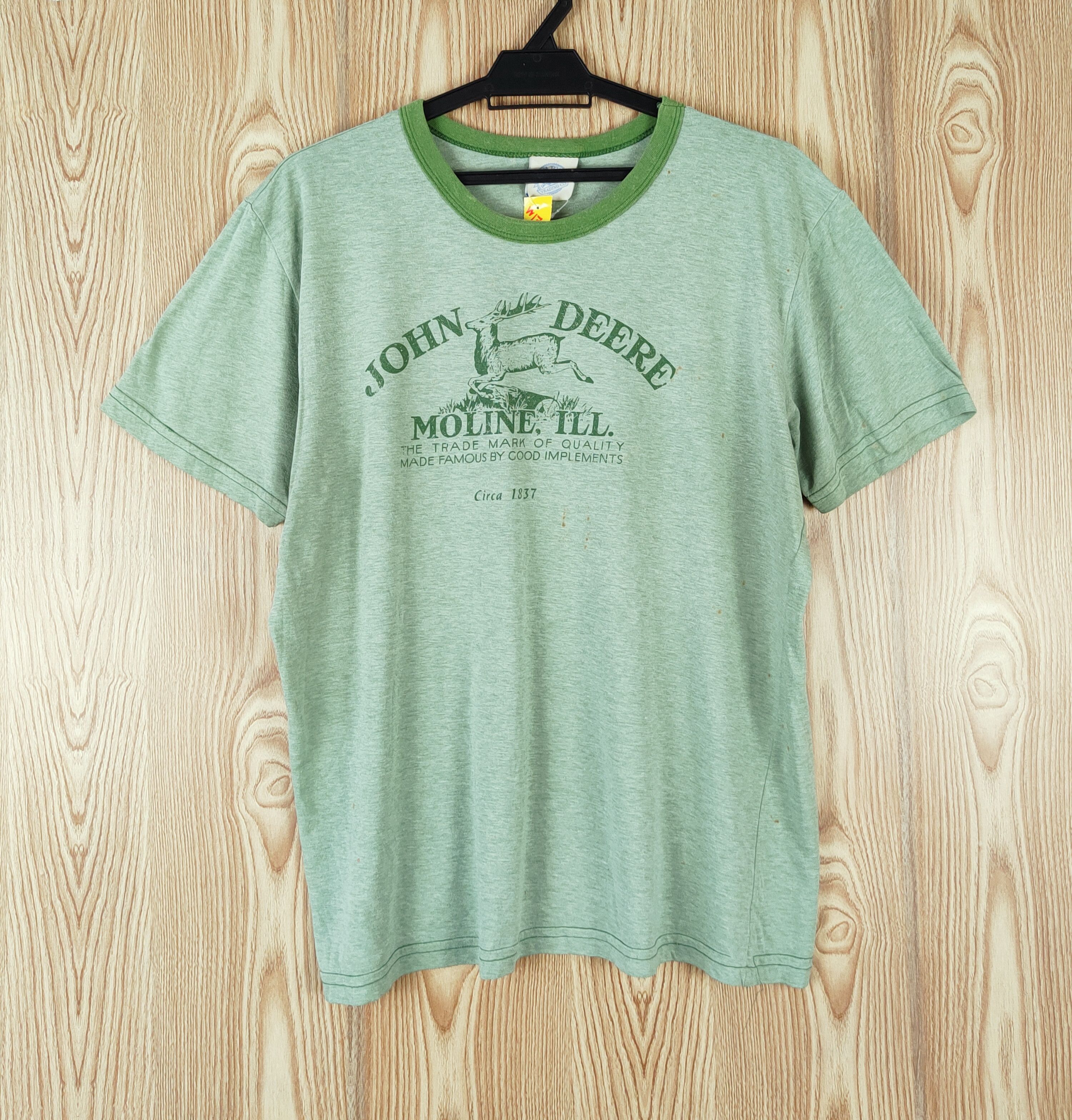 John Deere John Deere Earth Tones ring Green vintage tee #W175 Size US L / EU 52-54 / 3 - 1 Thumbnail