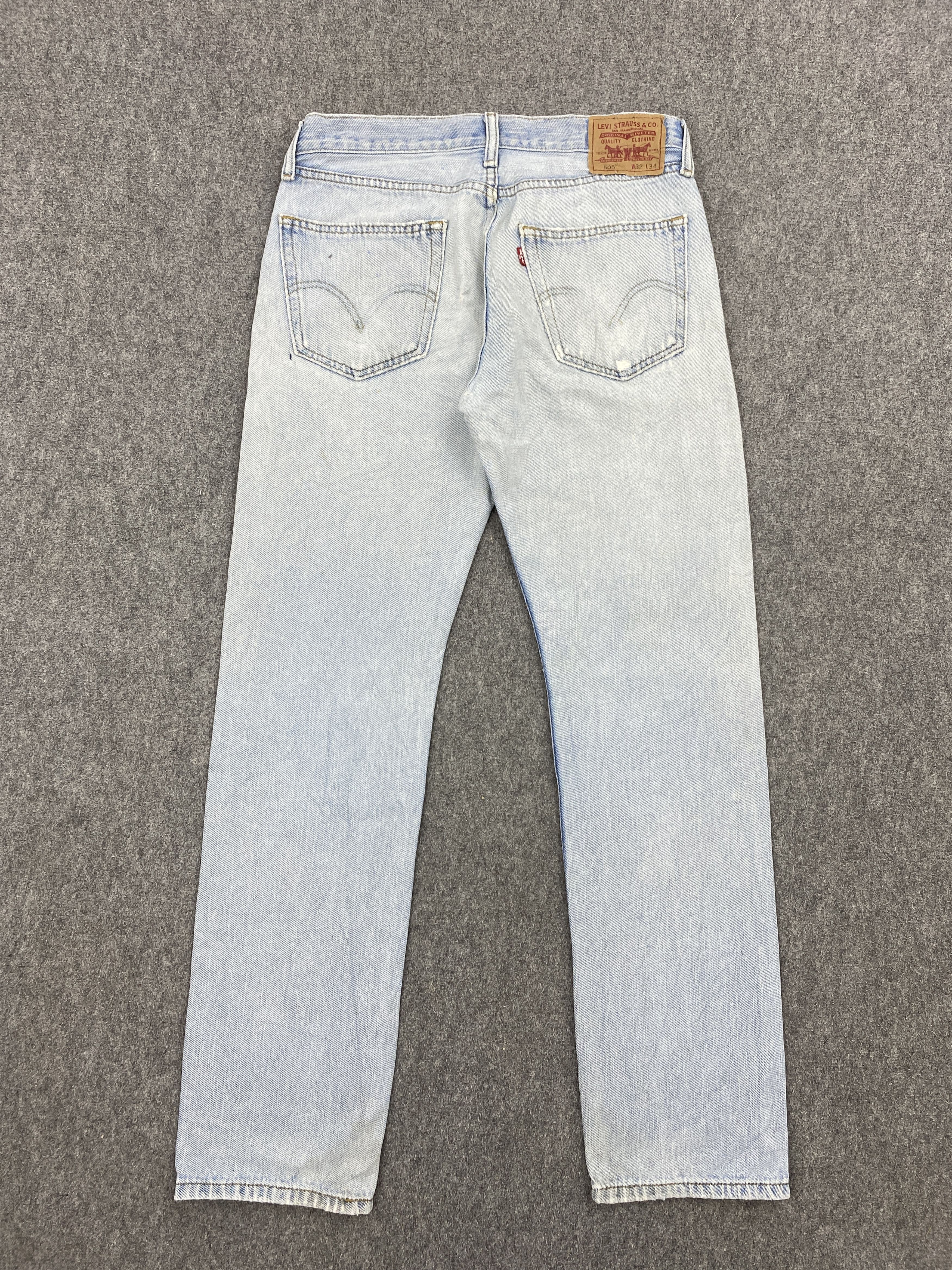 Levi's Vintage Levis 505 Straight Fit Distressed Jeans DP2682 Size US 31 - 3 Thumbnail