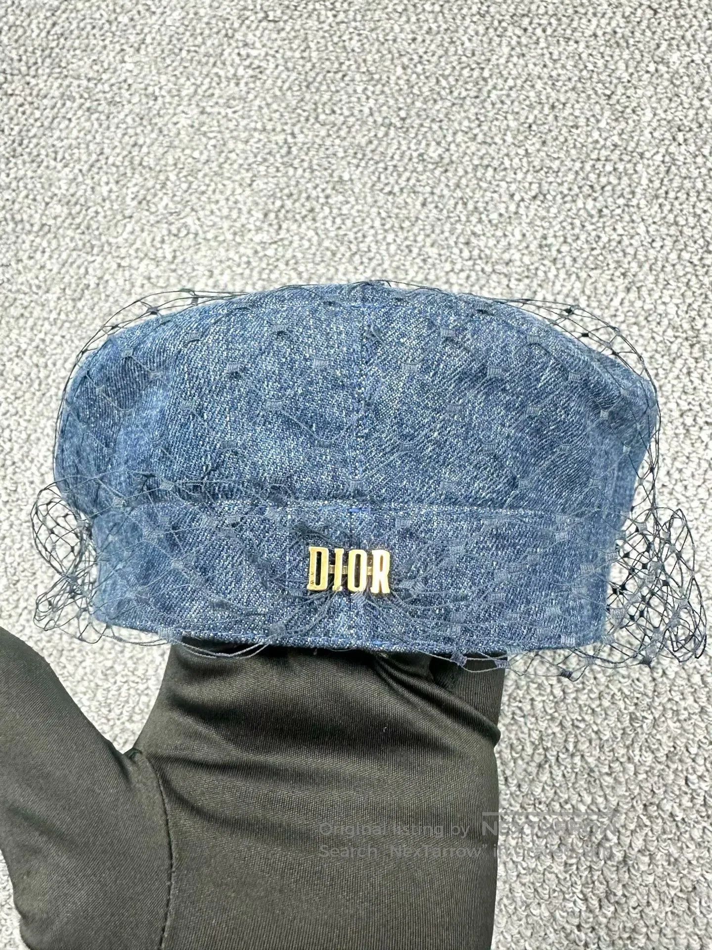 Dior Dior size 57 Blue Denim Patch Net Mesh Beret| Size ONE SIZE - 2 Thumbnail