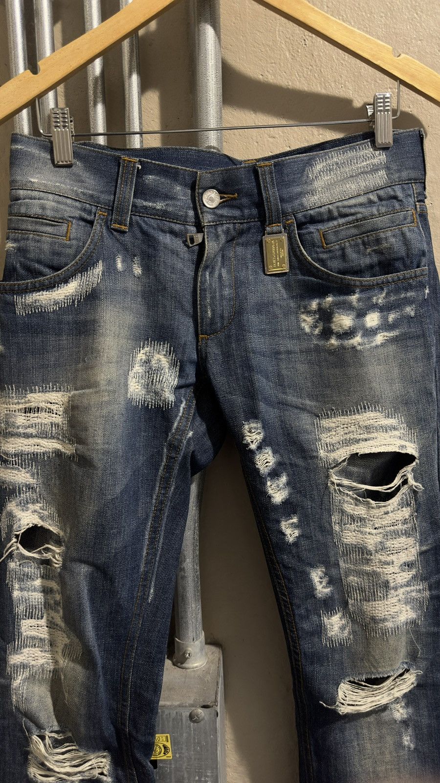 Dolce & Gabbana Dolce&Gabbana damage repair denim gold silver plaque Size US 30 / EU 46 - 3 Thumbnail