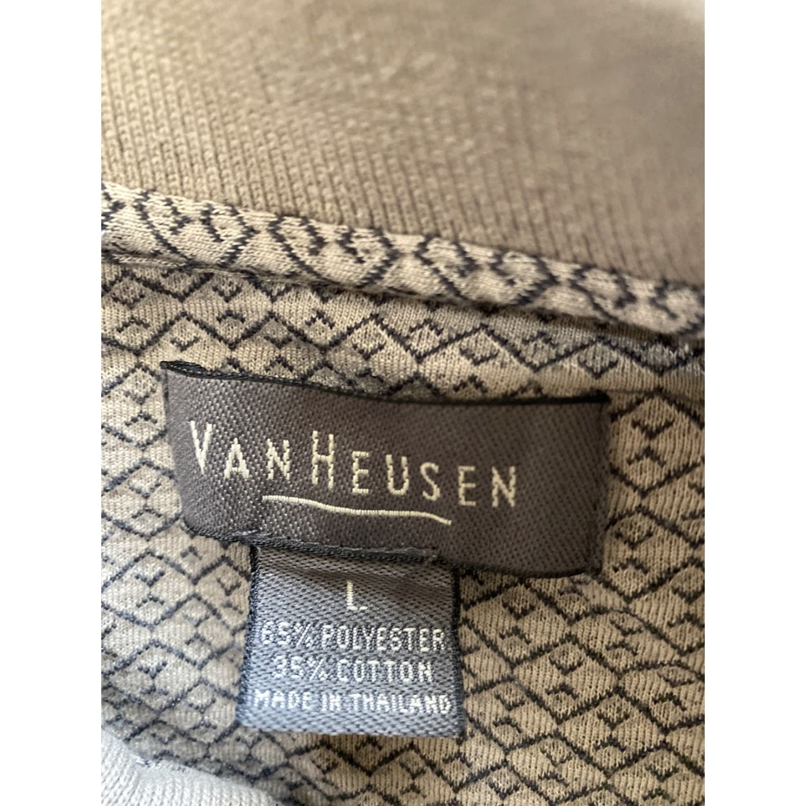 Van Heusen Van Heusen Men's Polo Shirt L Golf Pocket Casual Business / 16-11 Plaid Brown Beige Cotton/Poly Knit Shirt Men Regular Size US L / EU 52-54 / 3 - 5 Thumbnail