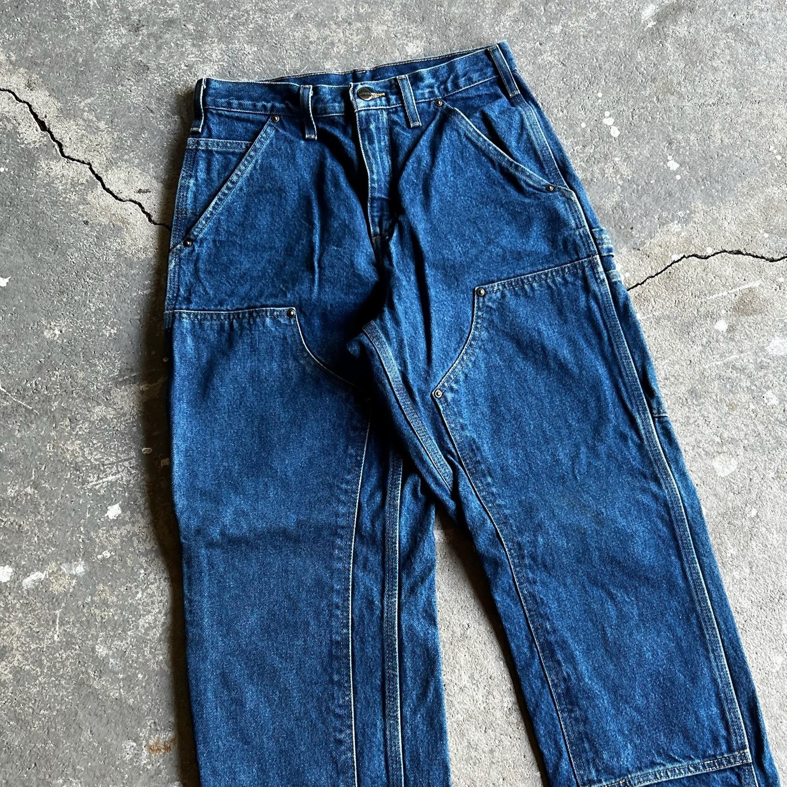 Carhartt × Vintage Carhartt denim blue jean double knee work carpenter pants Size US 27 - 2 Thumbnail